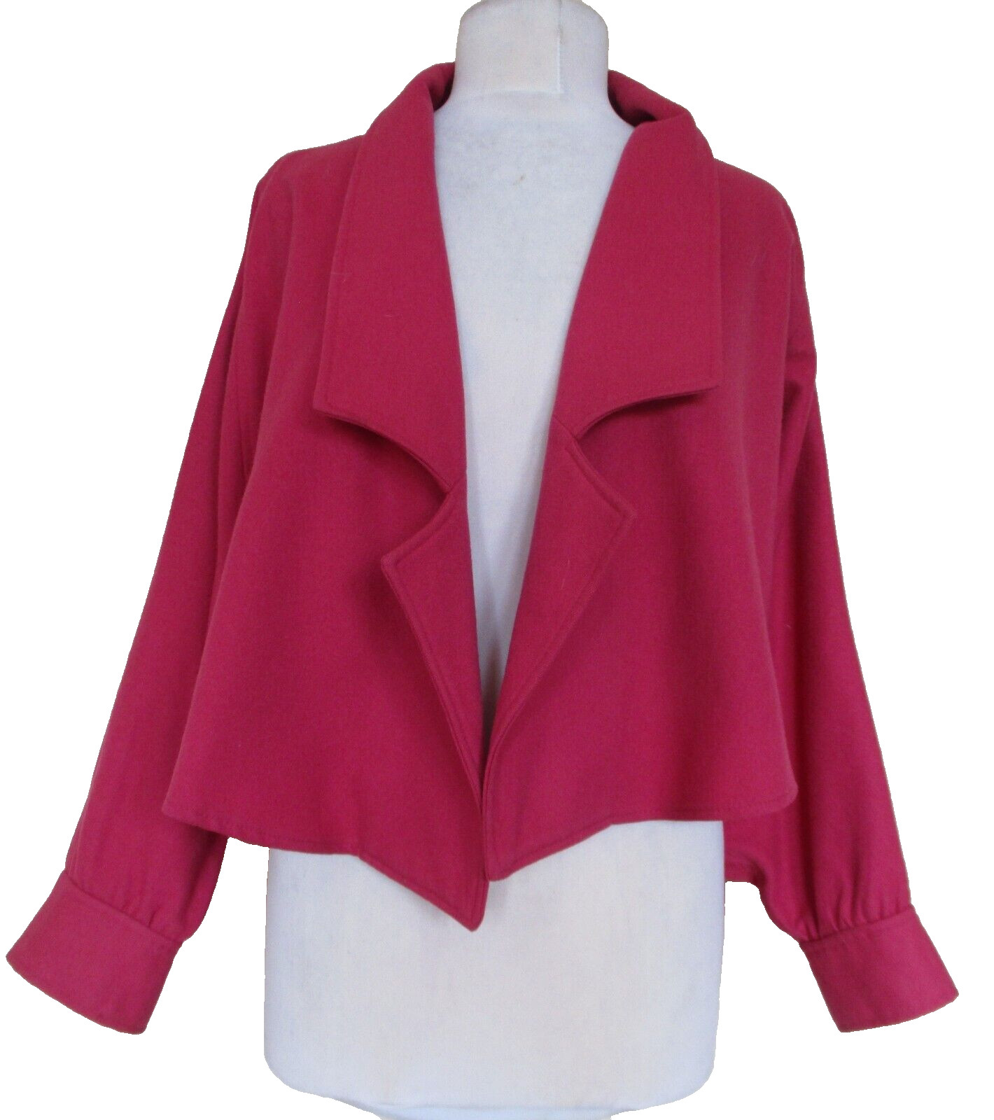 Vintage Howard Wolf Swing Jacket Size 8 Women Raspberry Pink Wool Open Front