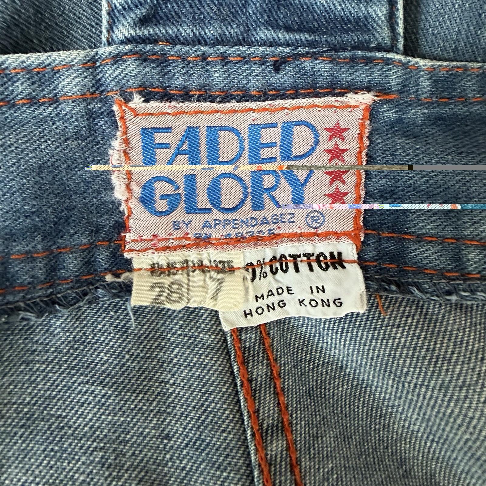 70s Faded Glory Flare Leg Double Button Overall Jumpsuit Size 7 /Small 26×29