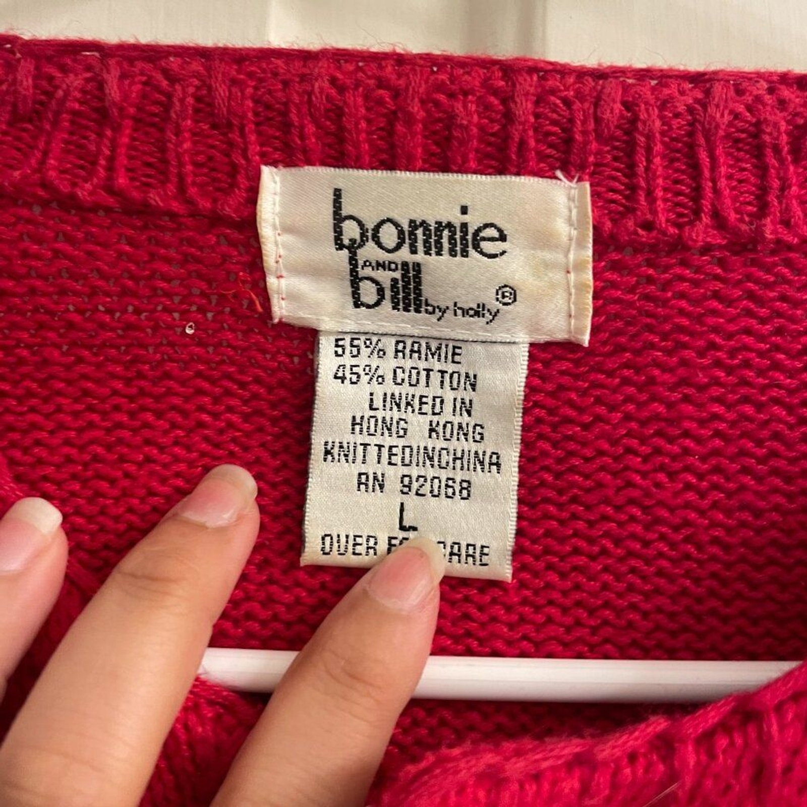 Vintage Bonnie and Bill Red Beaded Snowman Ugly Christmas Cardigan