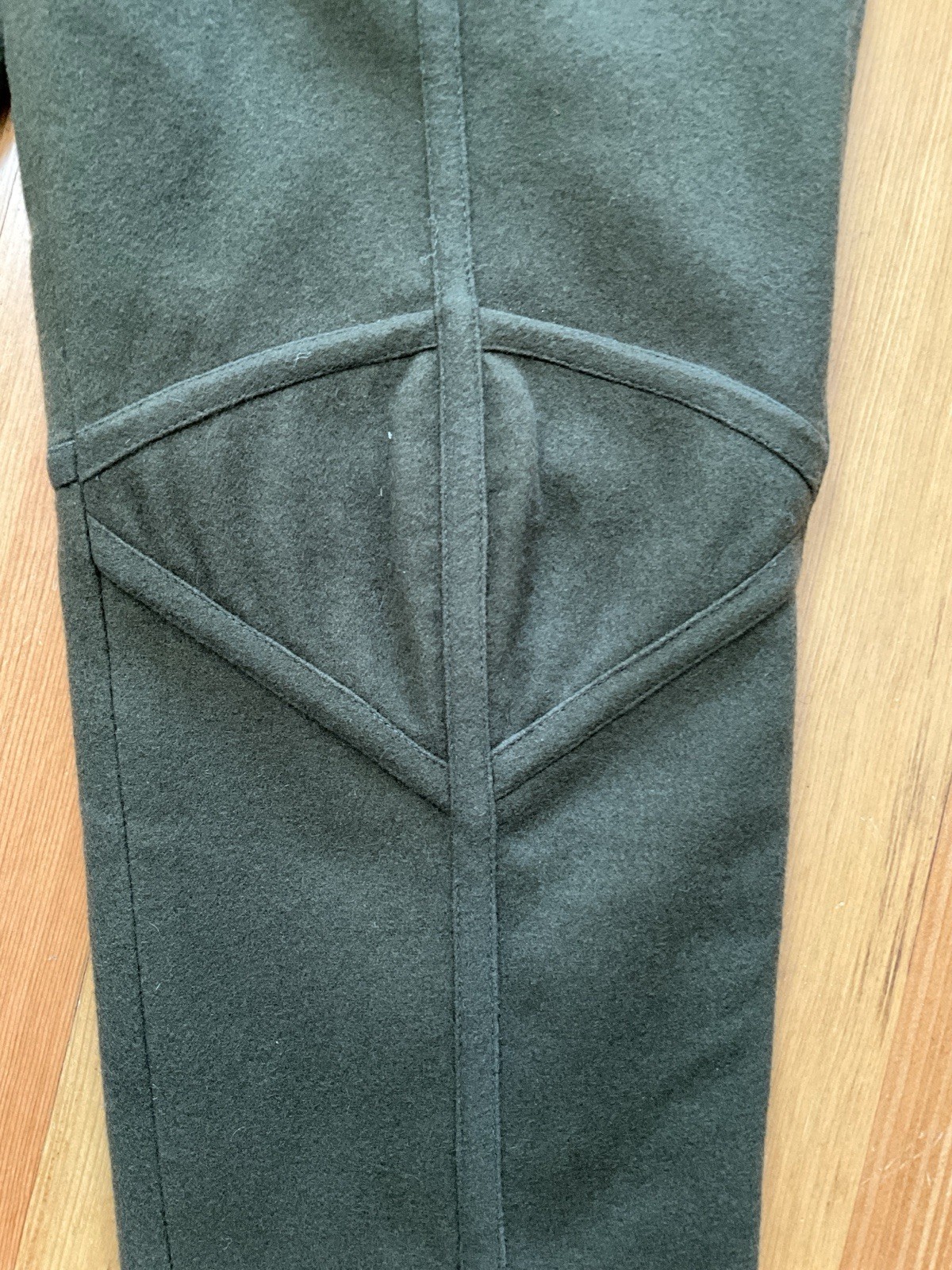 Vintage 1970’s Issey Miyake Olive Wool Pants with Webbed Knees