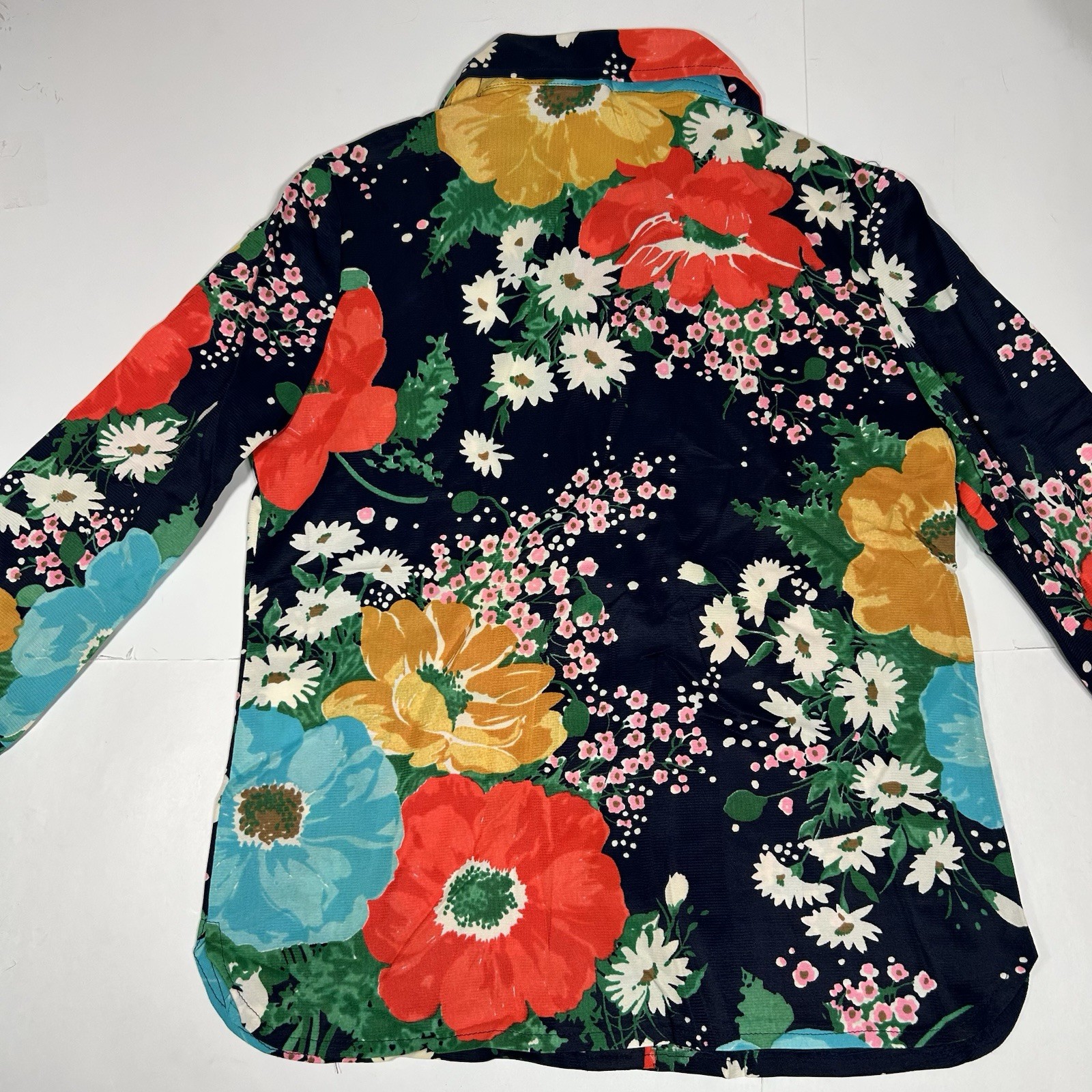 NWT Vtg 60s PARADE NY 2pc Set Multi Floral Button Up Top & Wide Leg Pants Sz 14