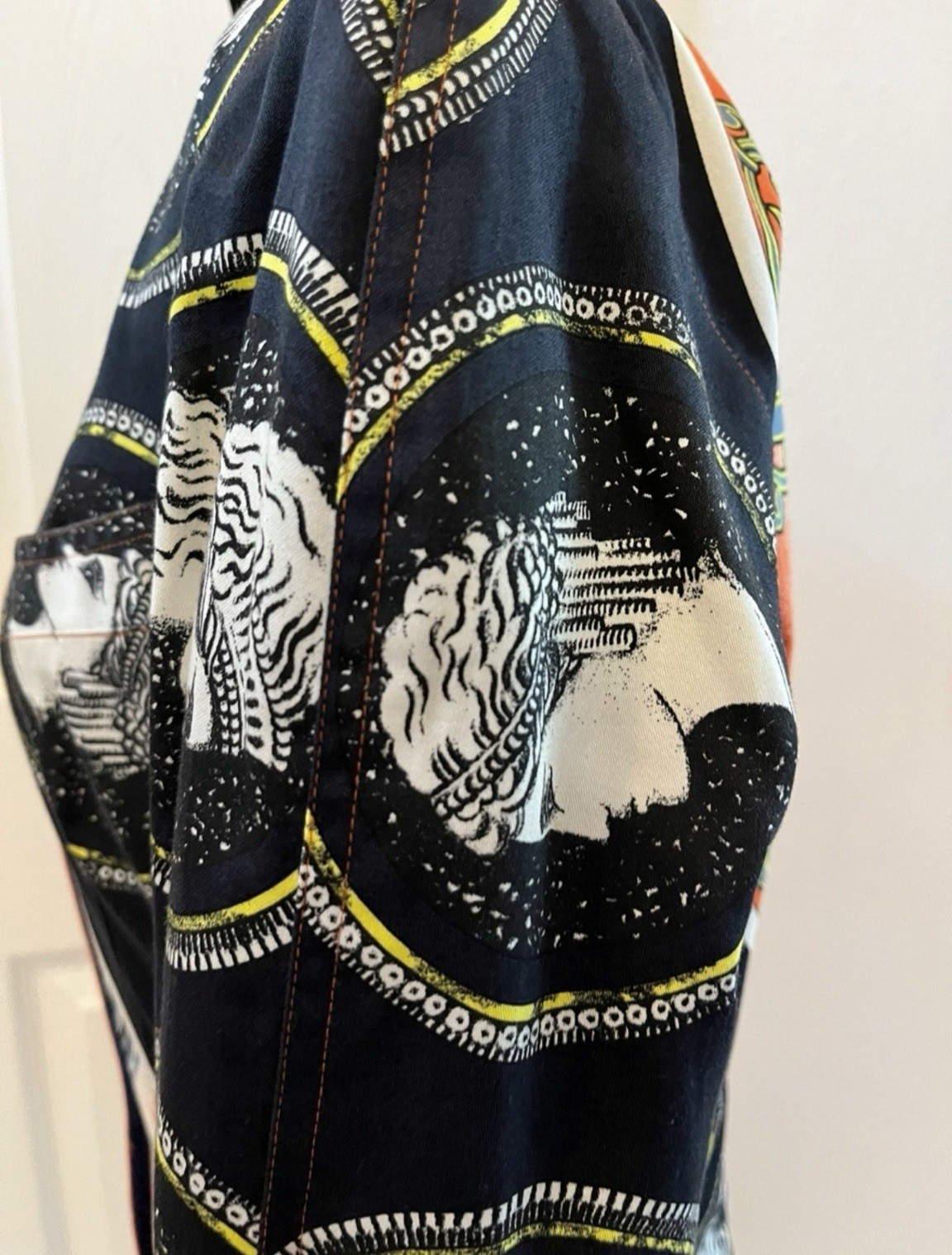 Vintage GIANNI VERSACE Multicolor 100% Cotton Jacket, Made In Italy, Signed