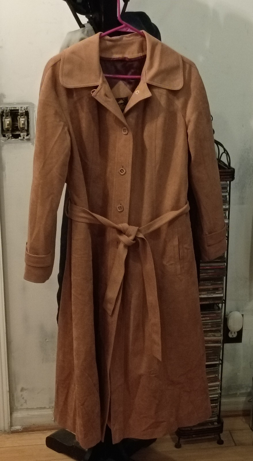 Foxland by Lanson 1970s Brown Coat Vintage Plaid Lining LGWU Union Tag Original