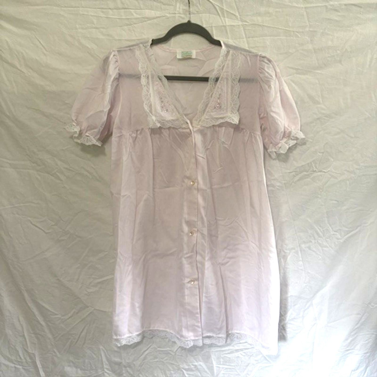 Vintage Baby Pink Lace Slip Dress