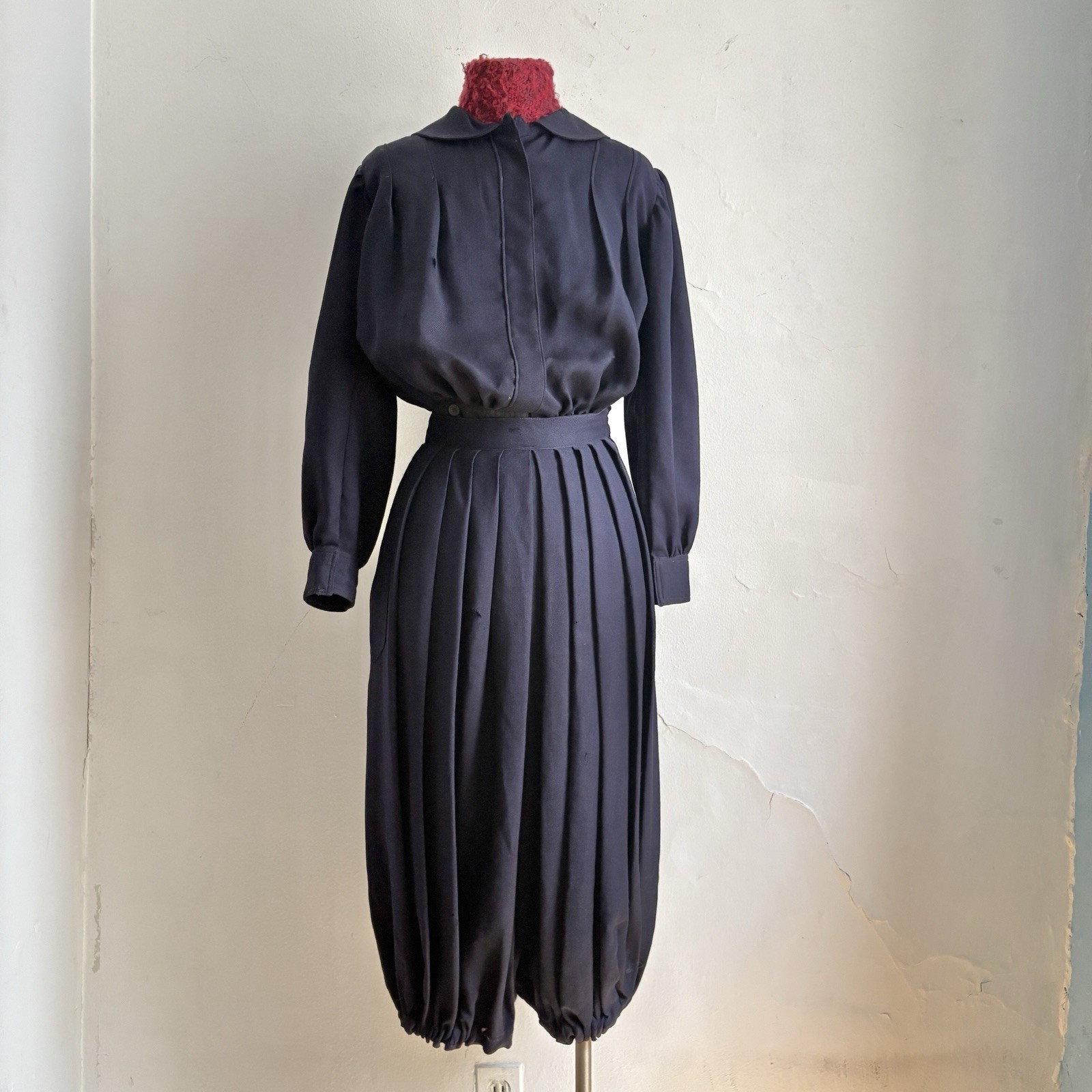 Antique Edwardian Blue Wool Gym Suit Jumpsuit 1911 Vintage Sports
