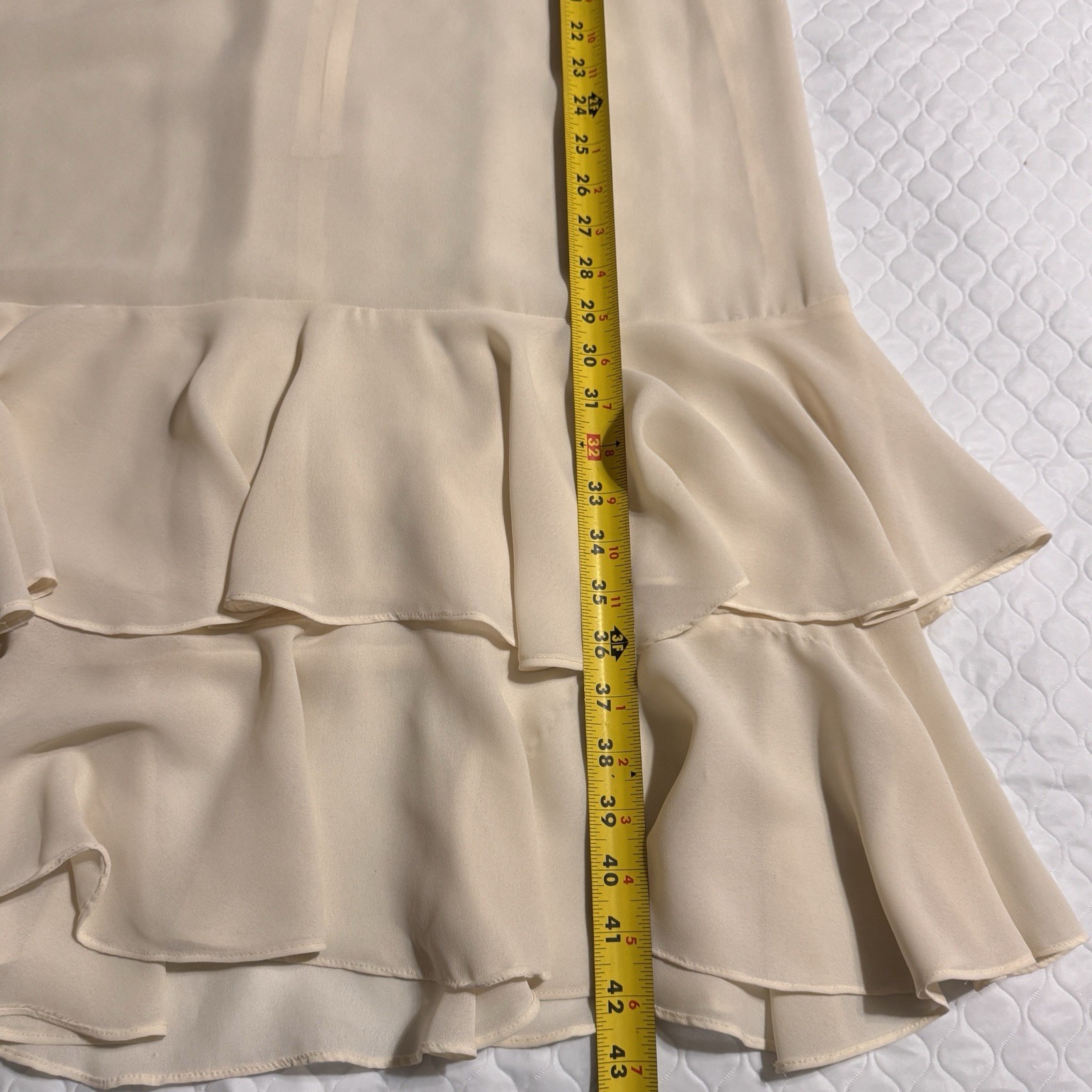 Vtg 70s 80s Sz S Gina Bacconi? Cream Lace Gatsby Wedding Party Art Deco Dress