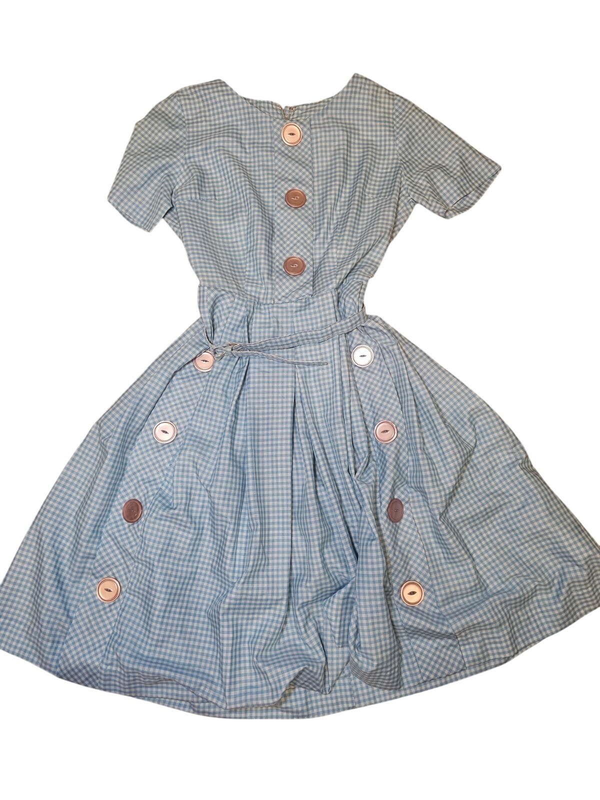 Cay Artley Vintage Dress Size Small S blue in white check viral Item 70s