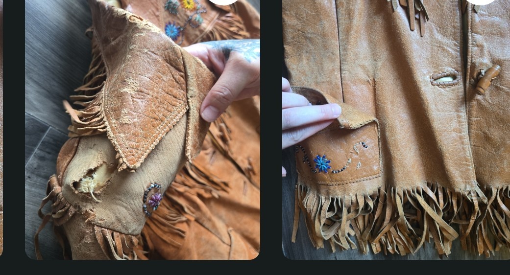 Vintage 1950s Chris Line Originals Hand-Beaded Deerskin Fringe Jacket