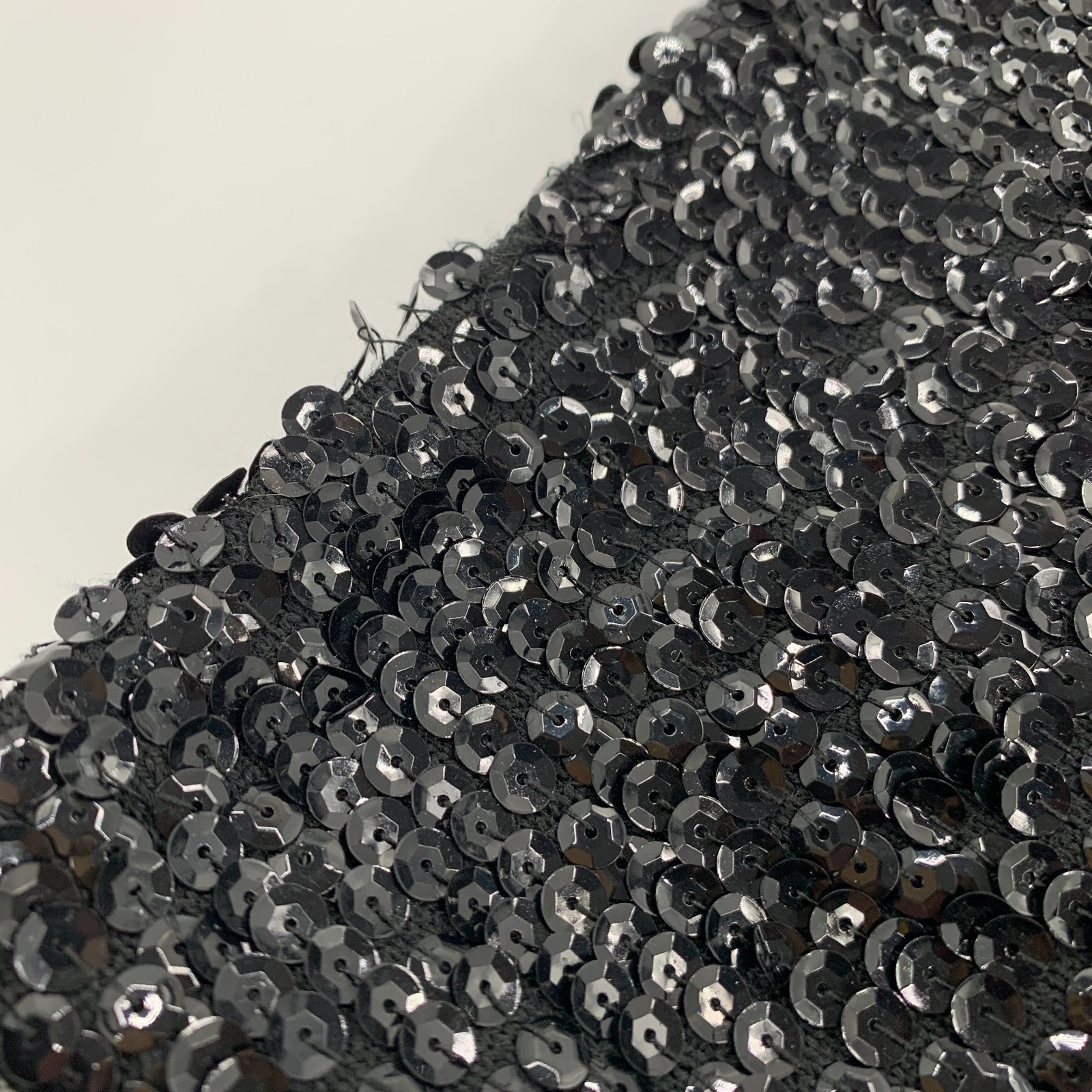 Vintage Valentina 60s Black Wool Sequin Sleeveless Shift Dress | Size L/XL
