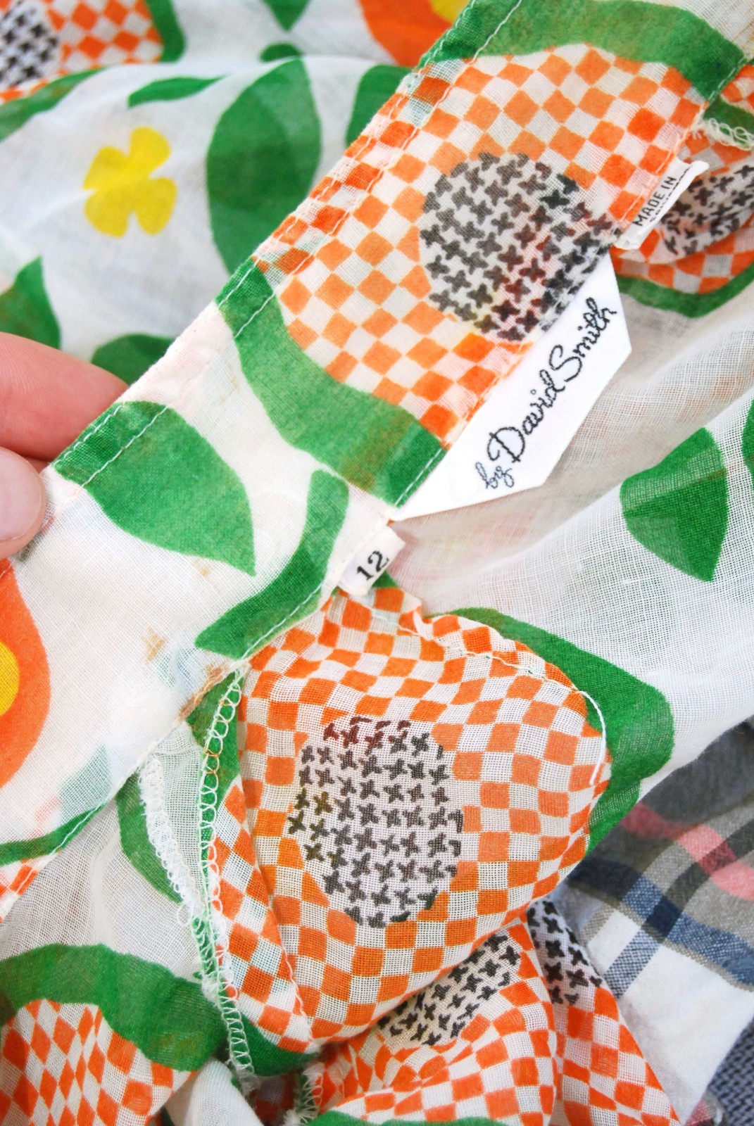 70s Fruit Print Blouse (M) David Smith medium green orange vintage womens top