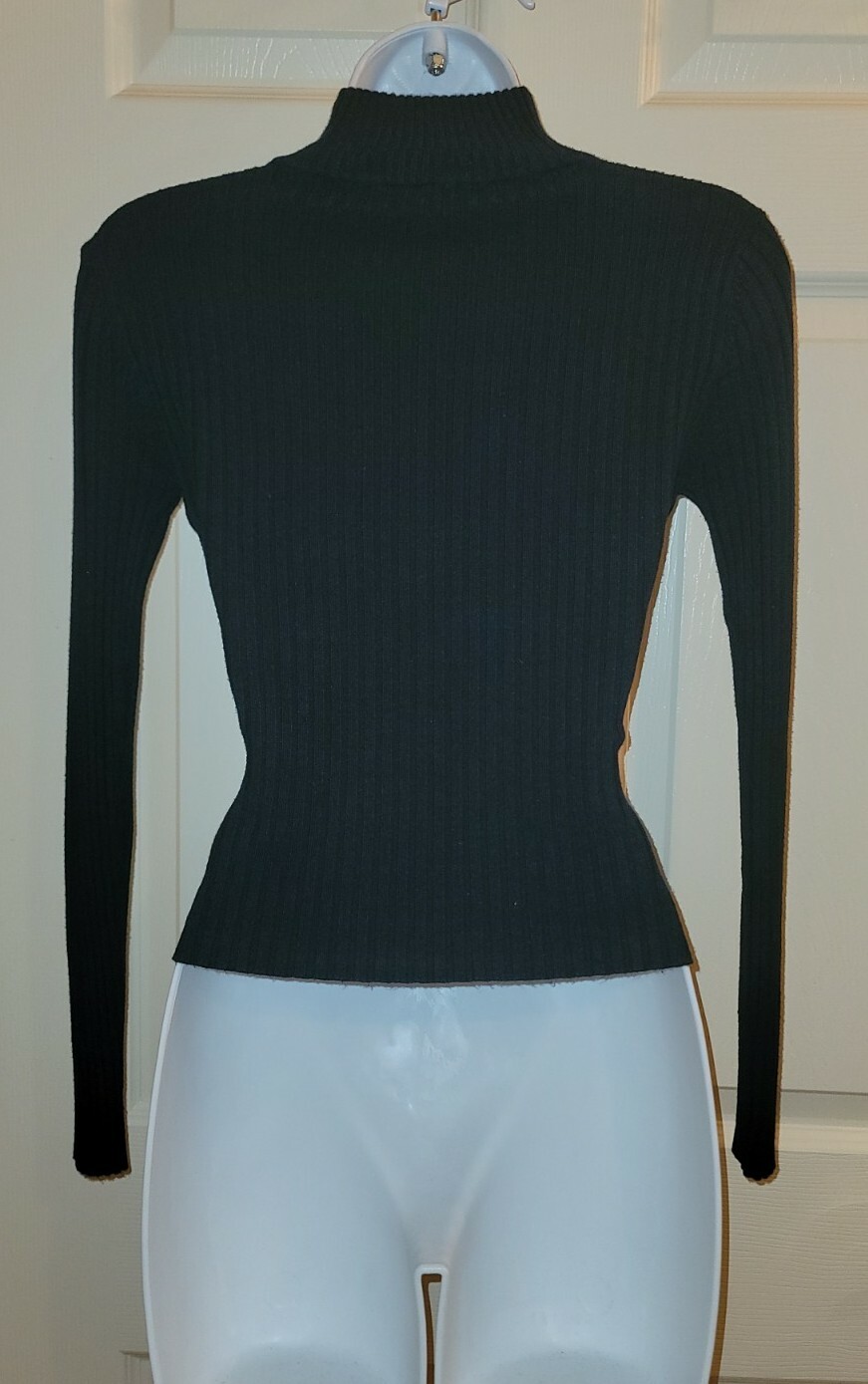 Black/Blue Stretch Choker Collar Sweater Sz S By Missy Fashion. Vintage 2004.
