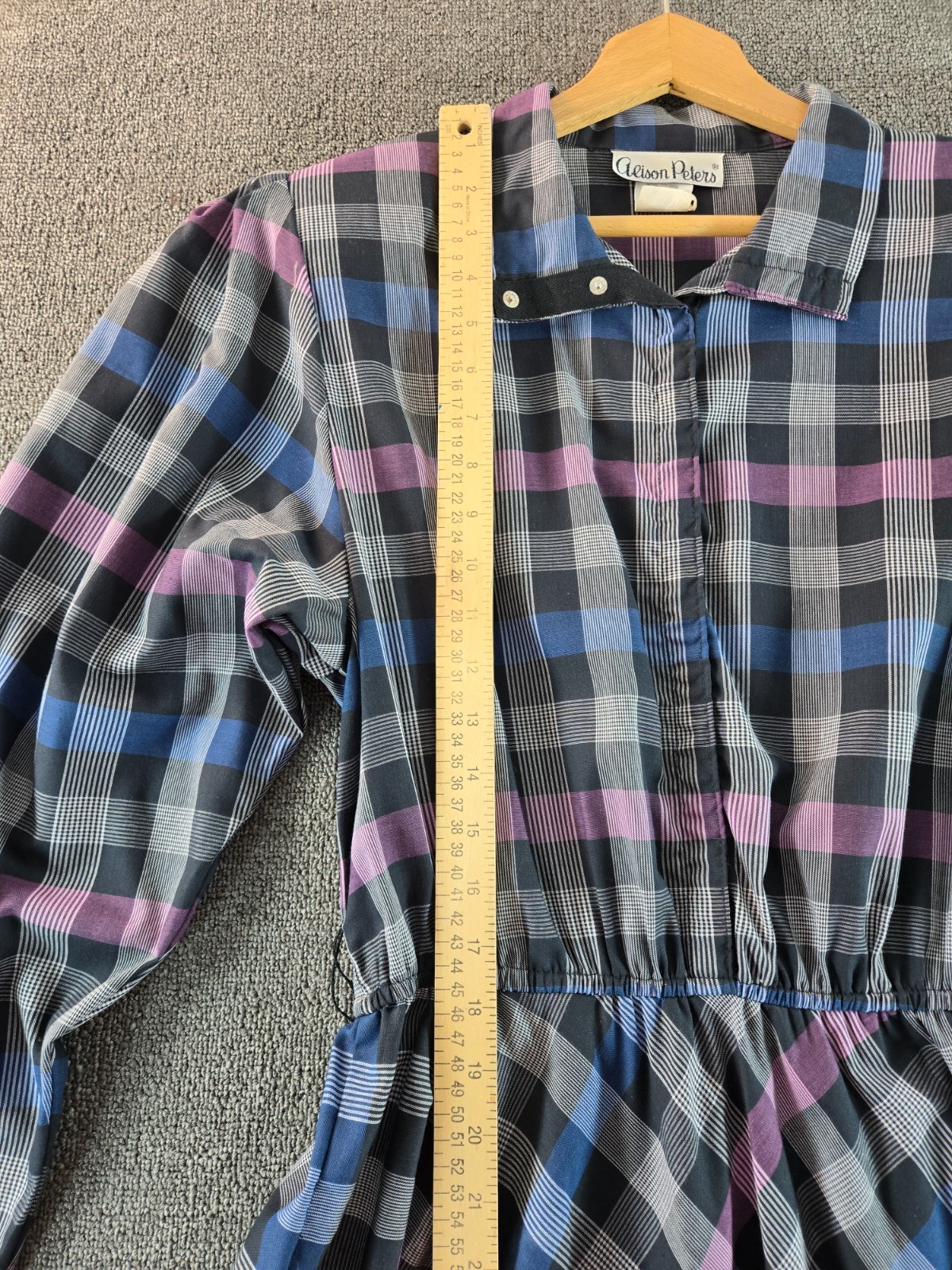 Alison Peters Plaid Swing Dress Size 14 Vintage Tartan Plaid