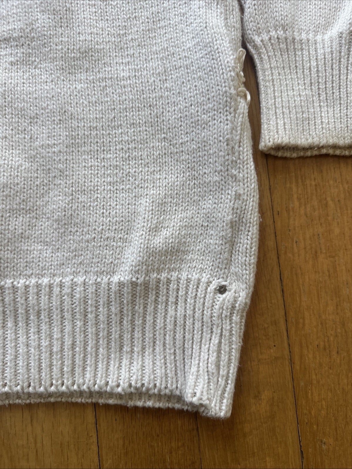Vintage 90s Bonnie and Bill by Holly Cream Lace Ribbon Trim Sweater Fiarycore
