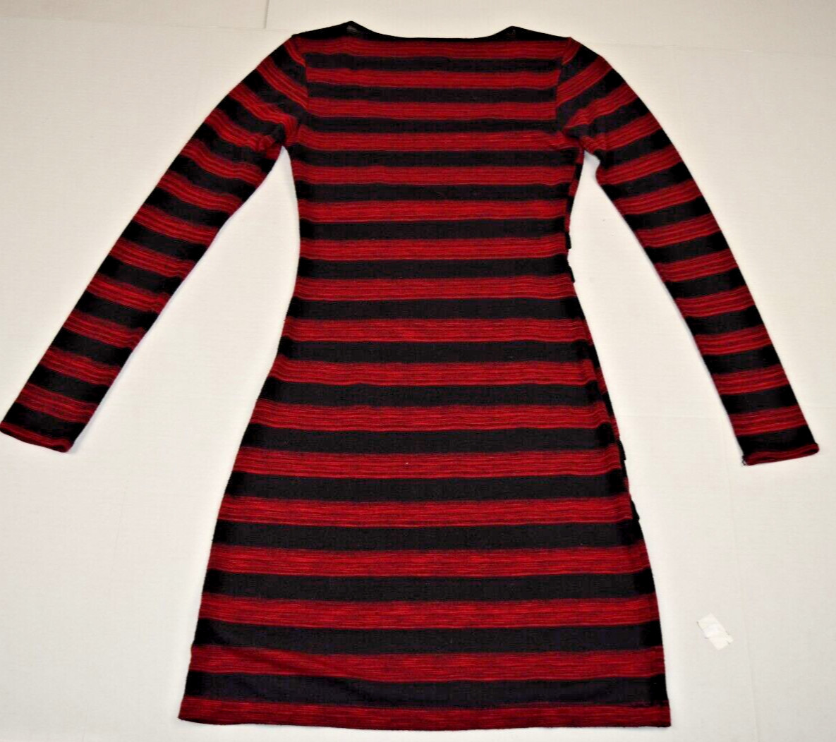 Vintage Mini Dress MSSP Size XS 90s Black Red Striped Bandage Style Soft Stretch