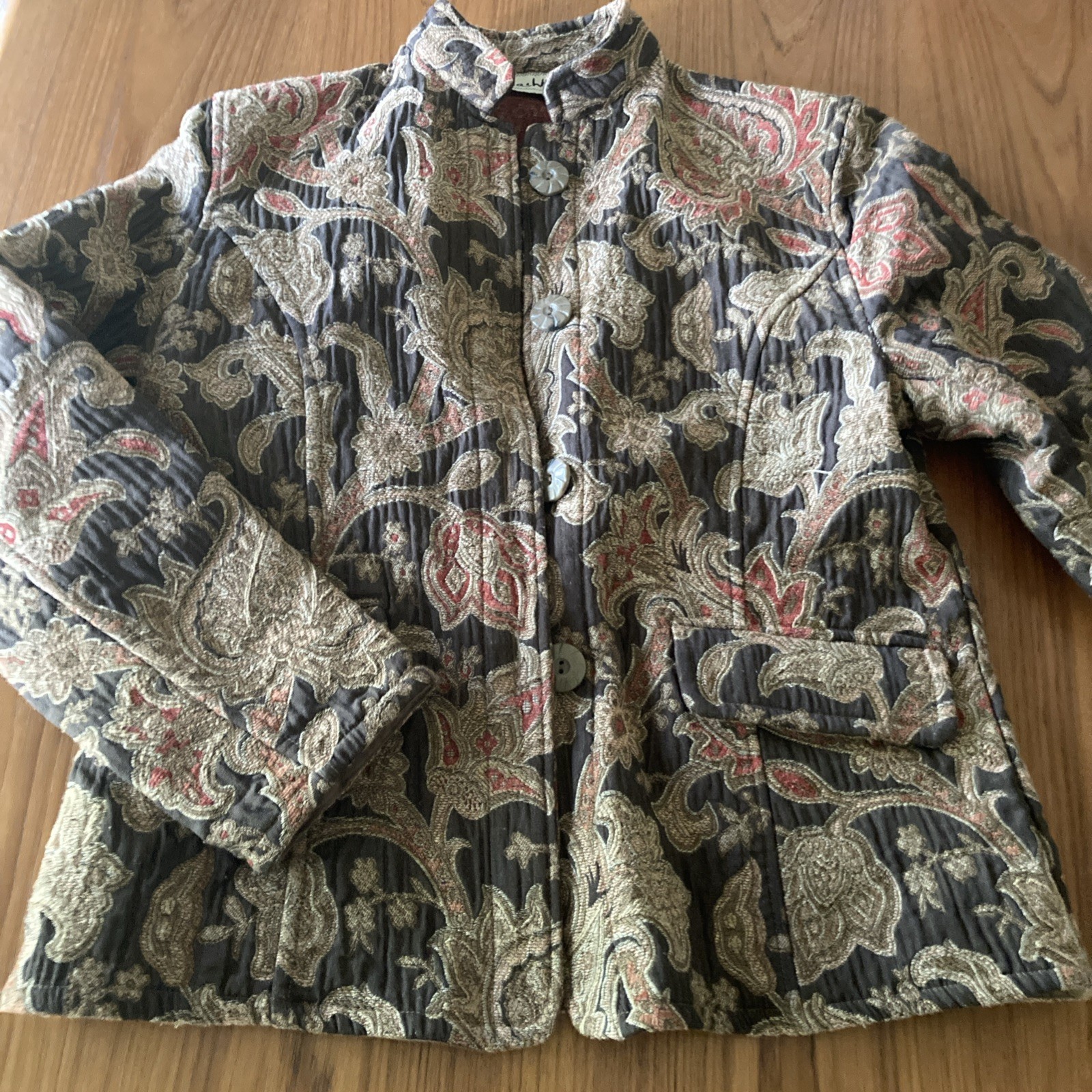 womens Flashback tapestry fabric jacket size PM