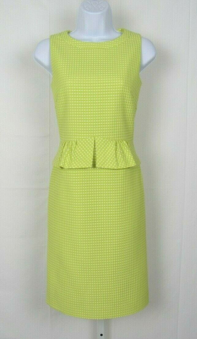 VTG 1980s 90s TAHARI ARTHUR S LEVINE SLEEVELESS SIZE 4 DRESS LEMON MIMIC COLOR