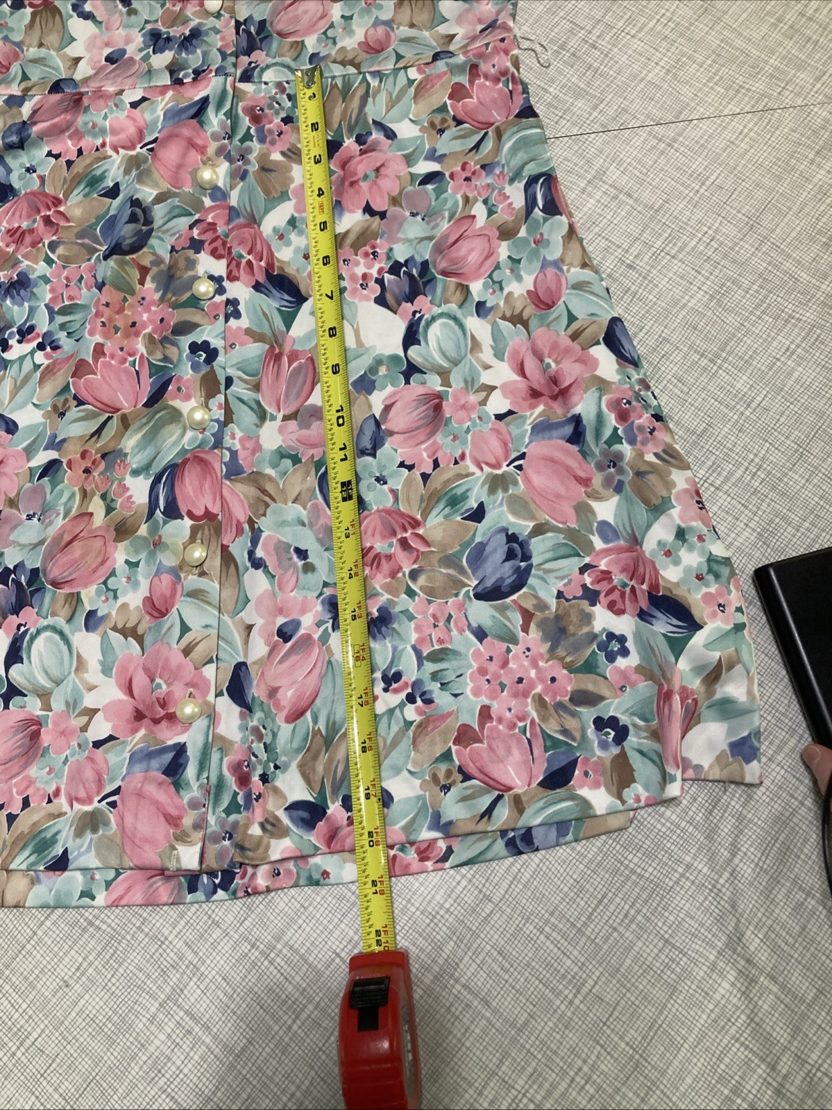 Vtg BLAIR Floral Shirtdress Pastel Pink Blue Midi Dress 80s Does 70s Style XS
