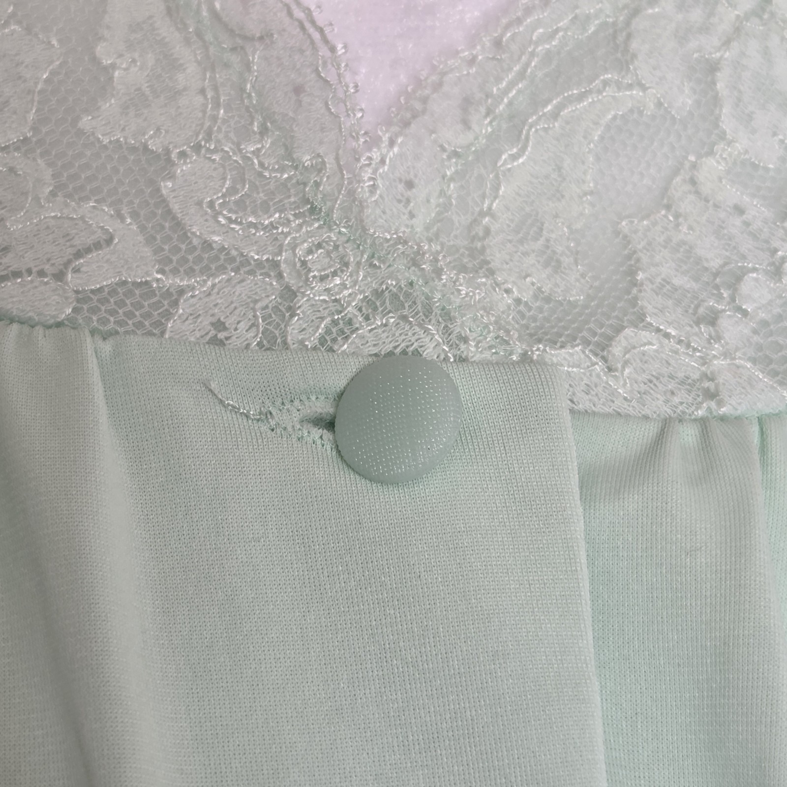 Vtg Shadow Line Women’s S Mint Green Floor Length Robe House Coat 53″ Length
