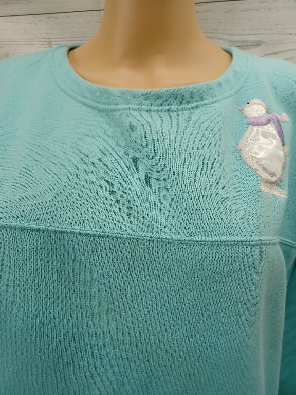 Vtg Jennifer Logan Cotton Polyester Nightgown Penguin Blue Modest Sz M
