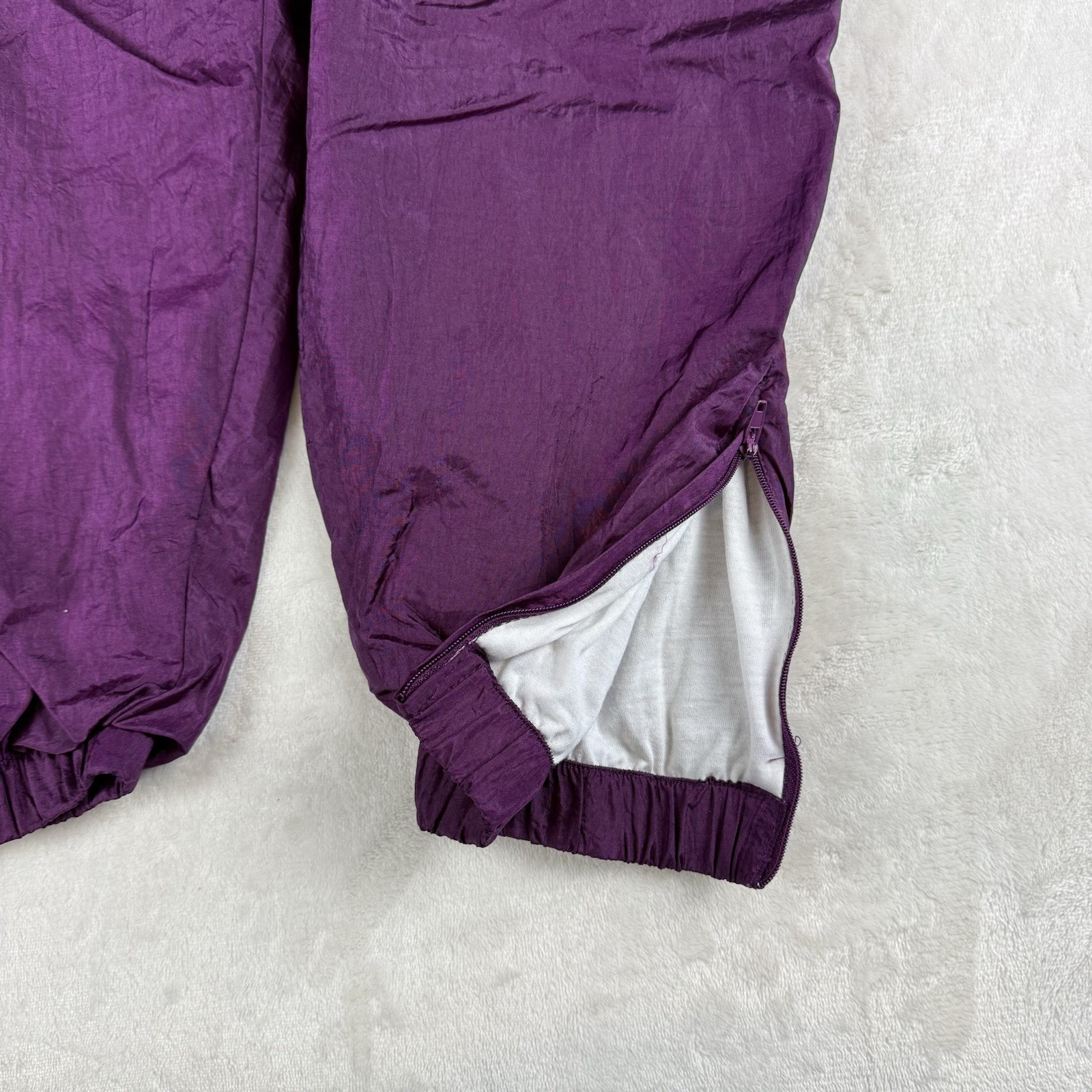 Vtg 90s Nylon Windbreaker Track Suit Set Womens M Purple Bold Spirit Retro Chic