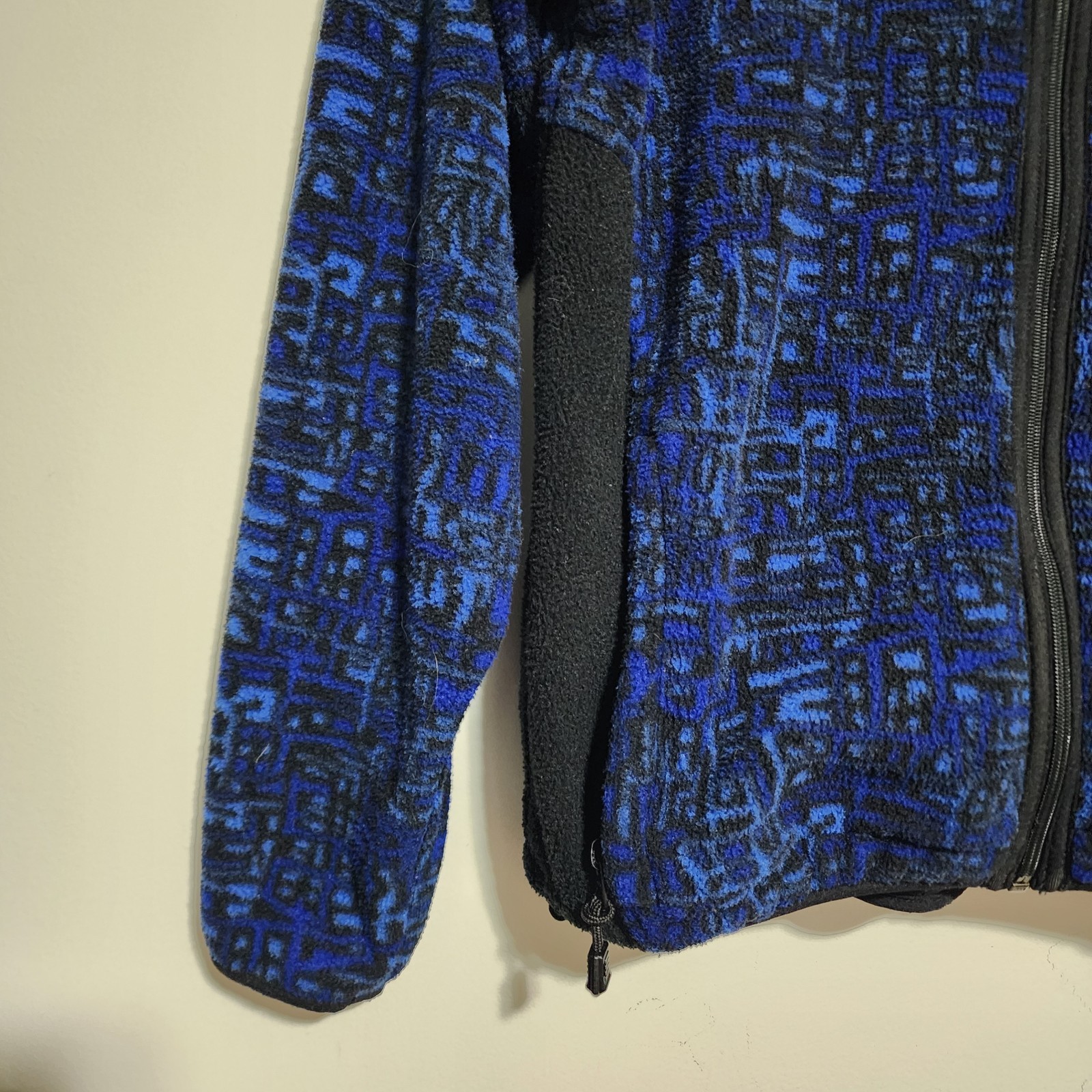 ​Vtg Timberland Performance Fleece Jacket Polartec Patterned Blue Geometric USA
