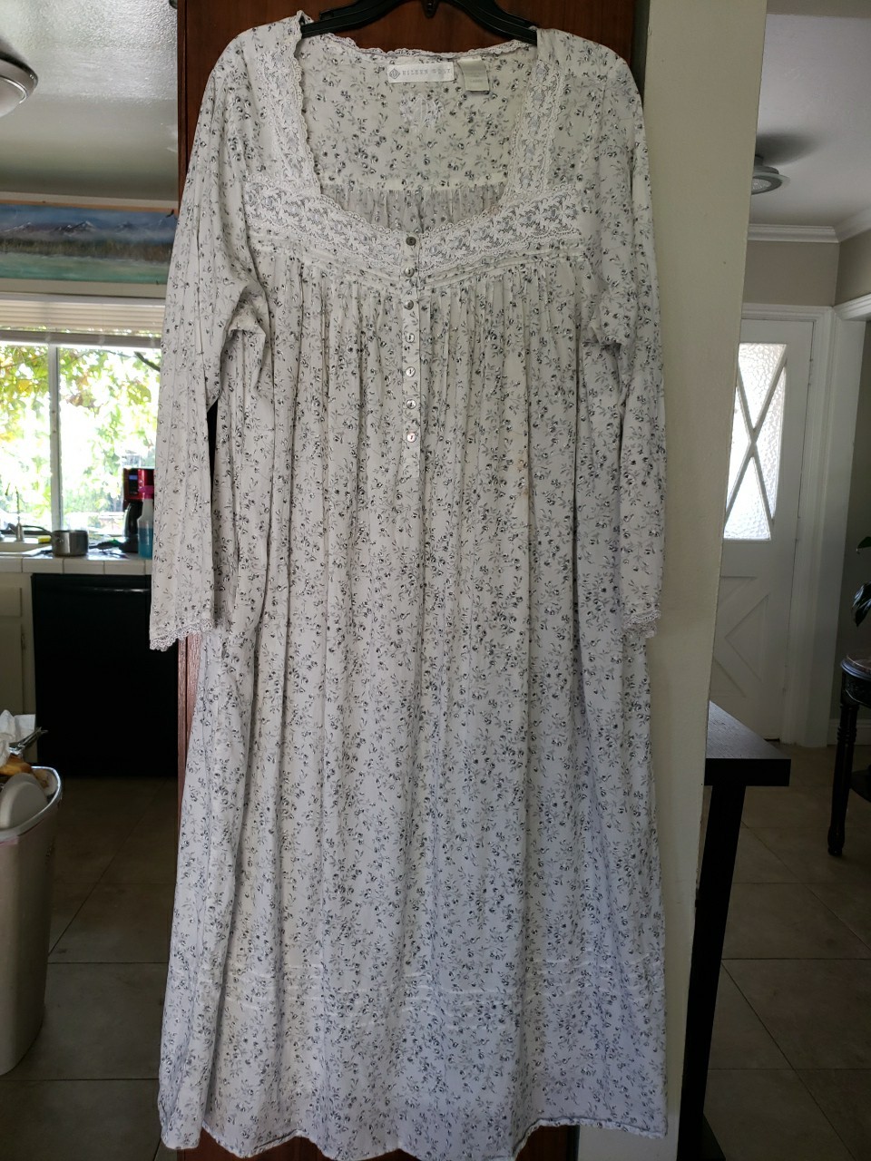 Eileen West Vintage Nightgown Floral long Granny Cottage core