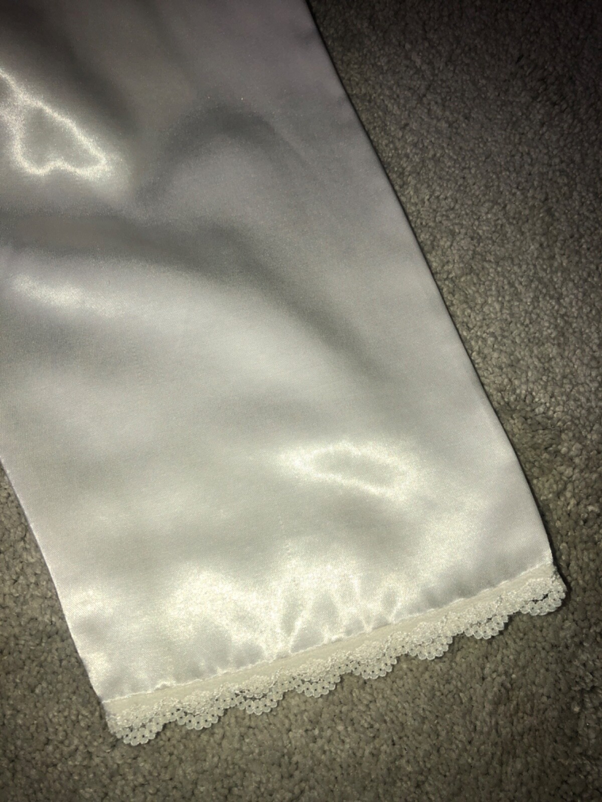 Delicates Vintage Victorian Style Nightgown Gown Satin Warm Lined Ivory Large