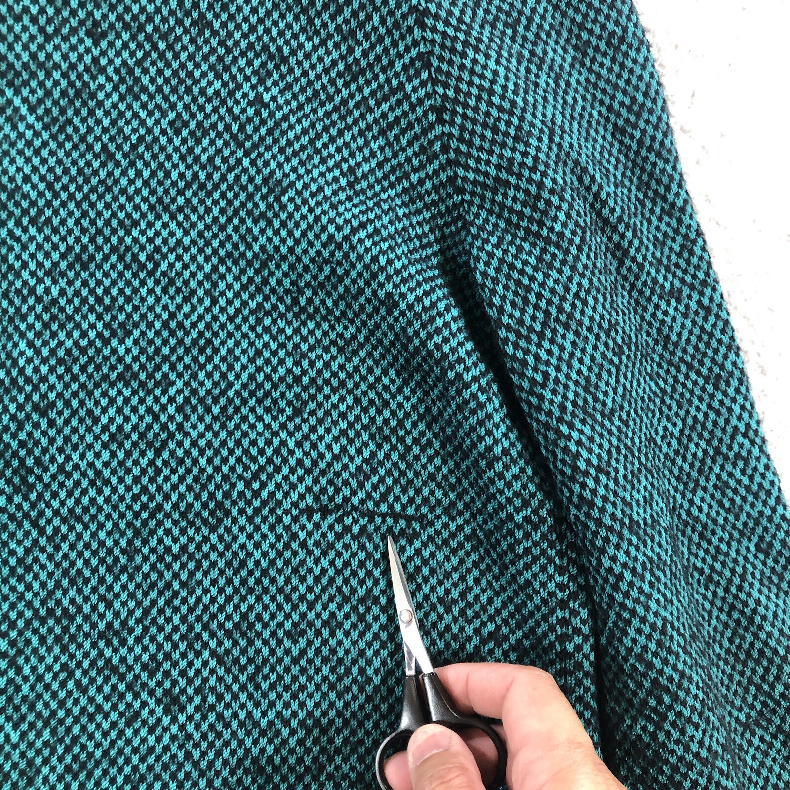 Vtg St John By Marie Gray Knit Dress Green Tweed Beige Collar 80’s Costume