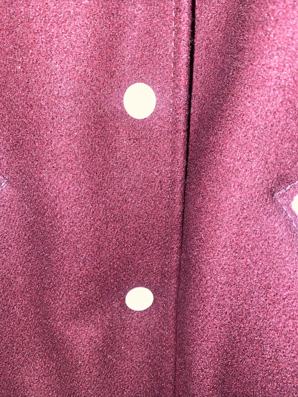 HOLLOWAY WOOL VARSITY JACKET BOMBER MAROON WHITE WOMEN’S MEDIUM. NEW!!!