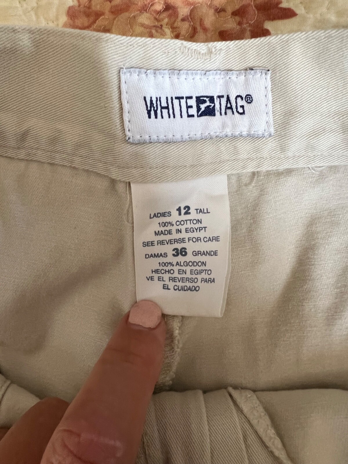 WP9-White Stag Womens VINTAGE 90’S lt Khaki Cargo Pants 12Tall