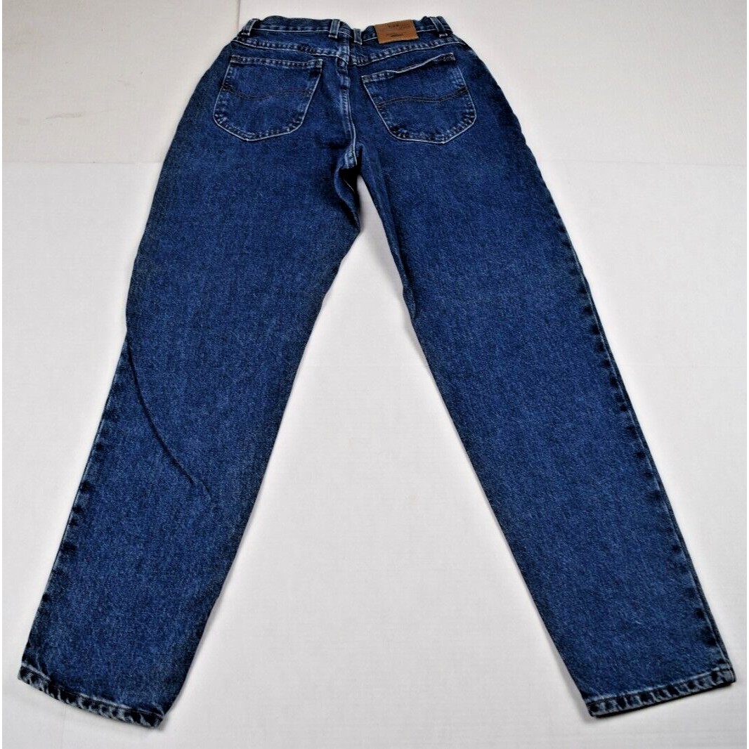 Vintage Lee Jeans 26X31 80s Indigo Wash High Waist Tapered Classic Fit Made USA