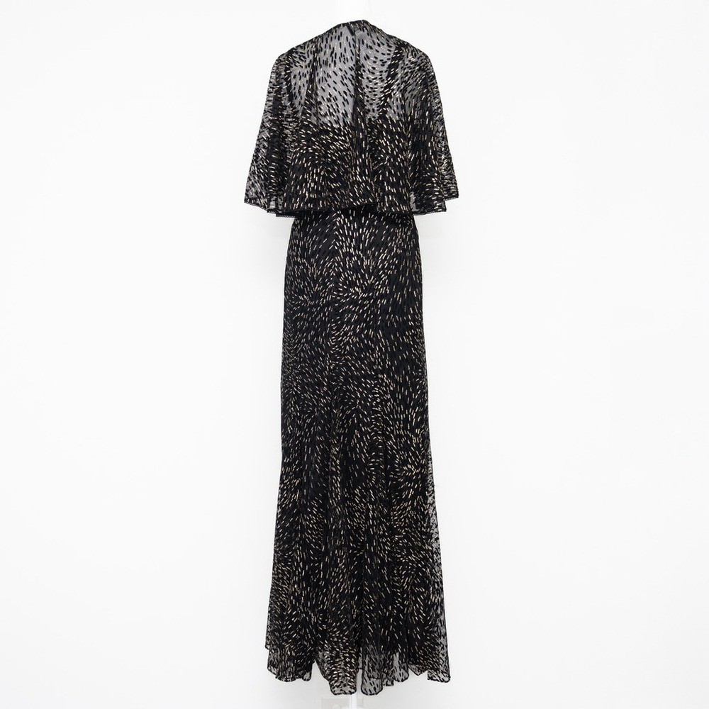 Adrianna Papell Glitter Evening Gown with Cape