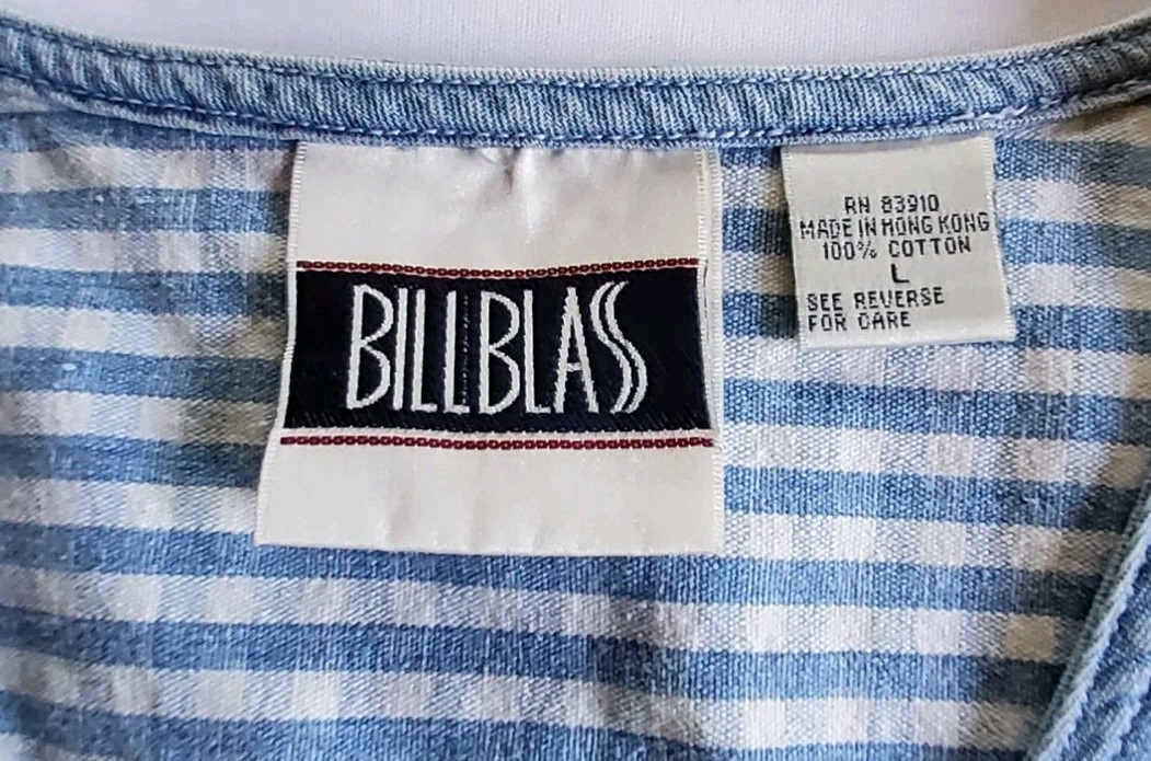 VTG 90s Bill Blass Large Denim Shirt Embroidered Plants Lace Grandmacore