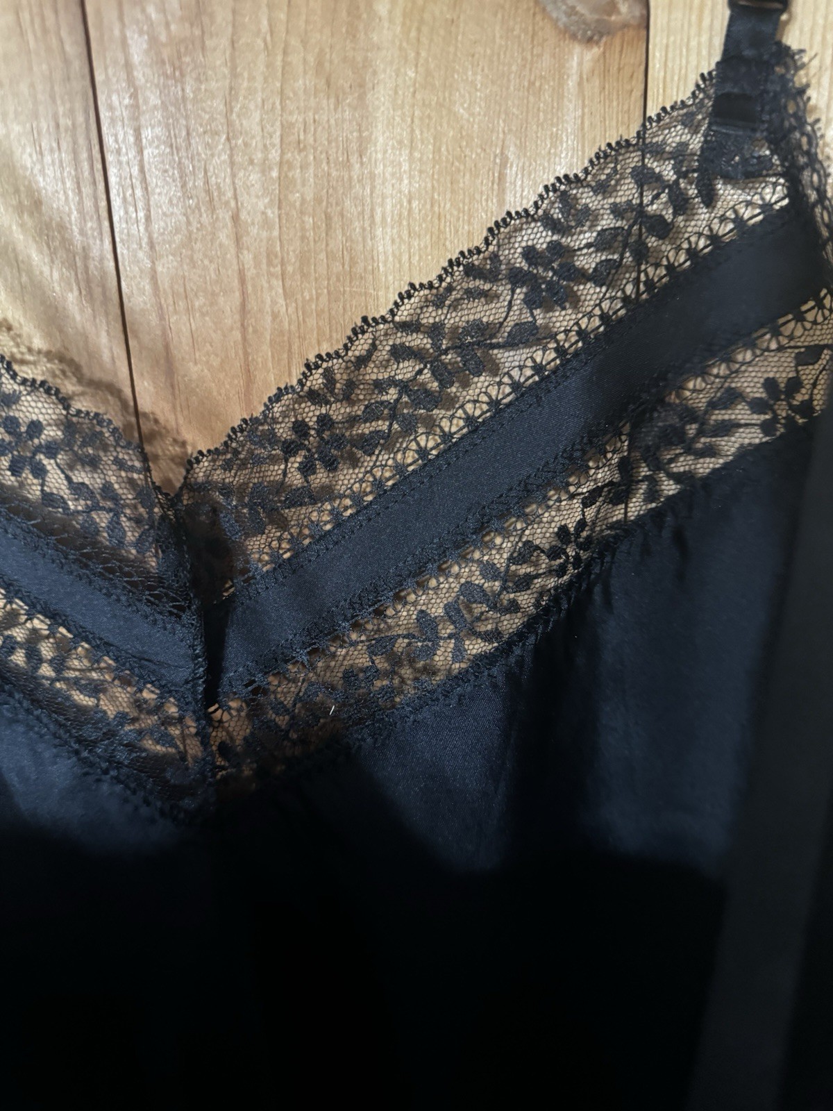 VTG 1980s Black Lace Trim Cami Women’s Medium EUC Bonne Nuit