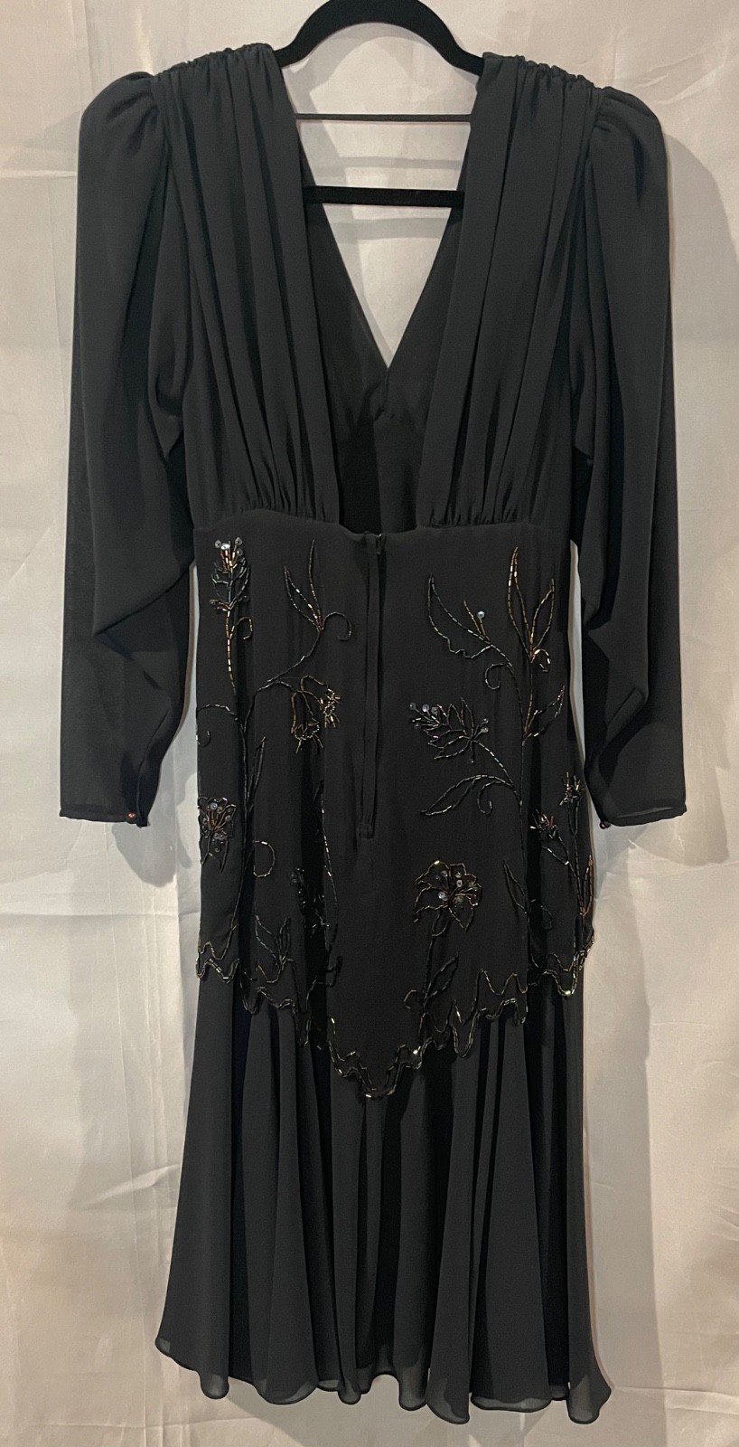 Vintage Casadei Black Multi Color Beaded Cocktail Dress