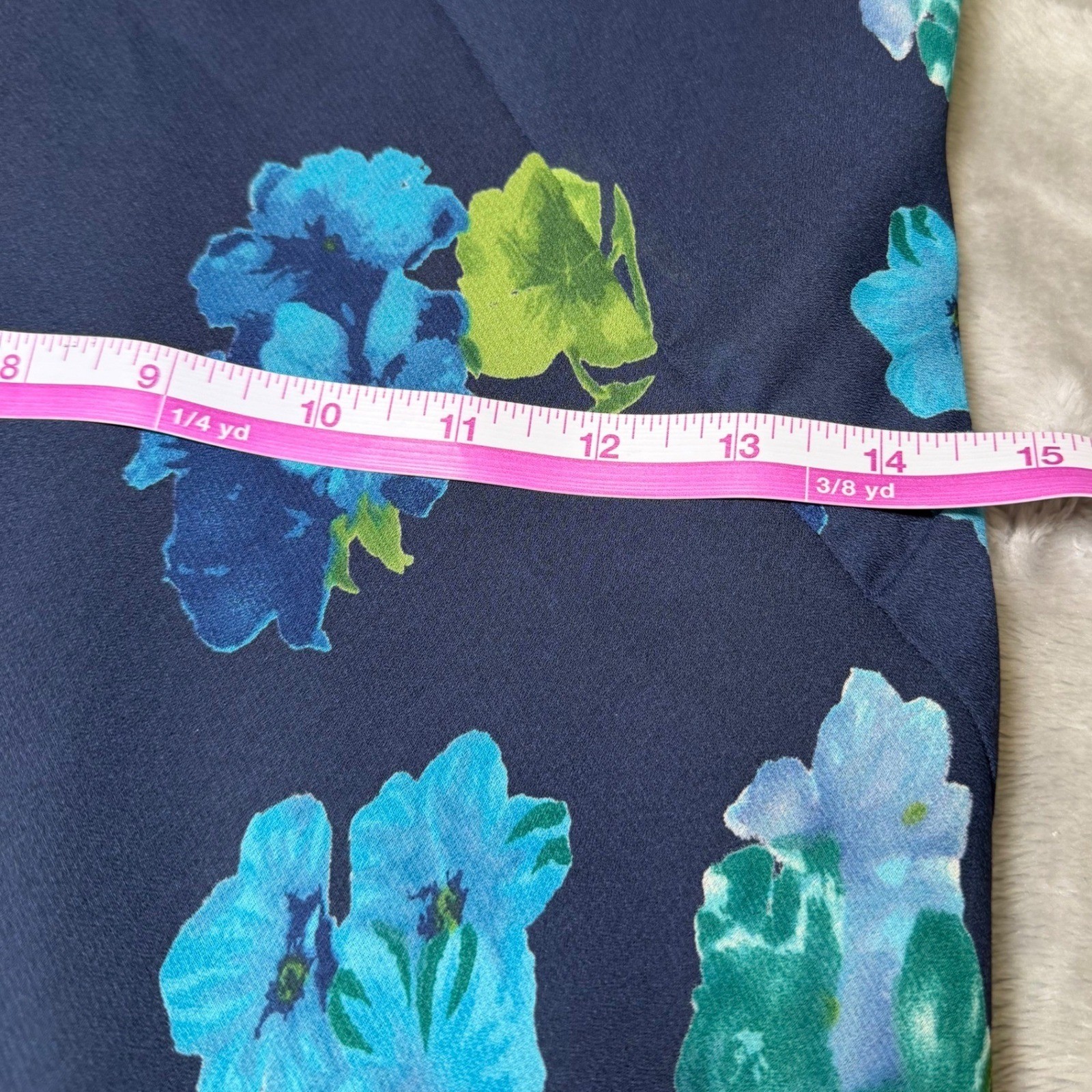 Vintage CDC Evening Caren Desiree Womens Size 8 Floral Maxi Dress Navy Blue Boho