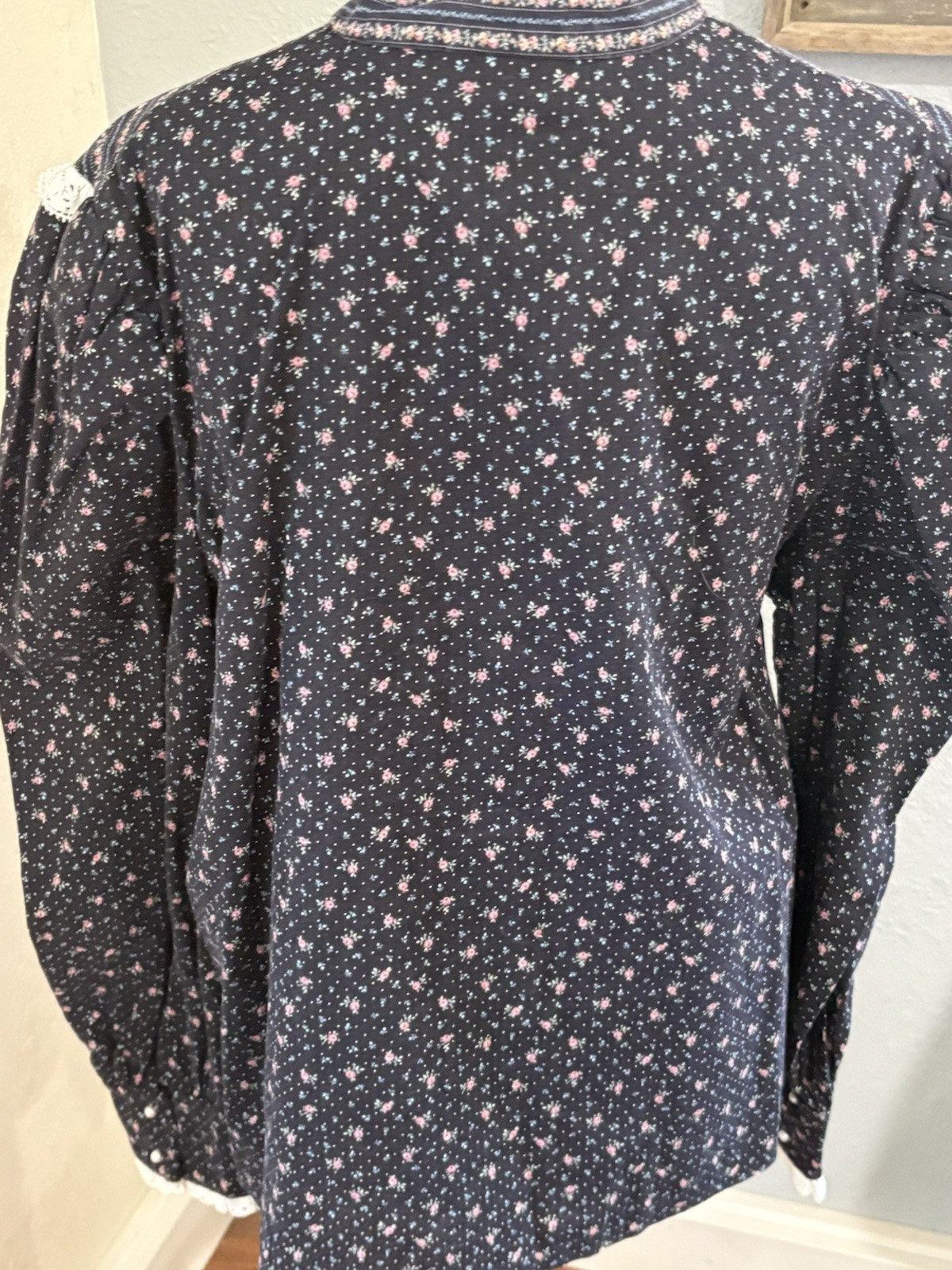 Vintage 70s Stras California Prairie Blouse Size 40 Large Victorian Cottagecore