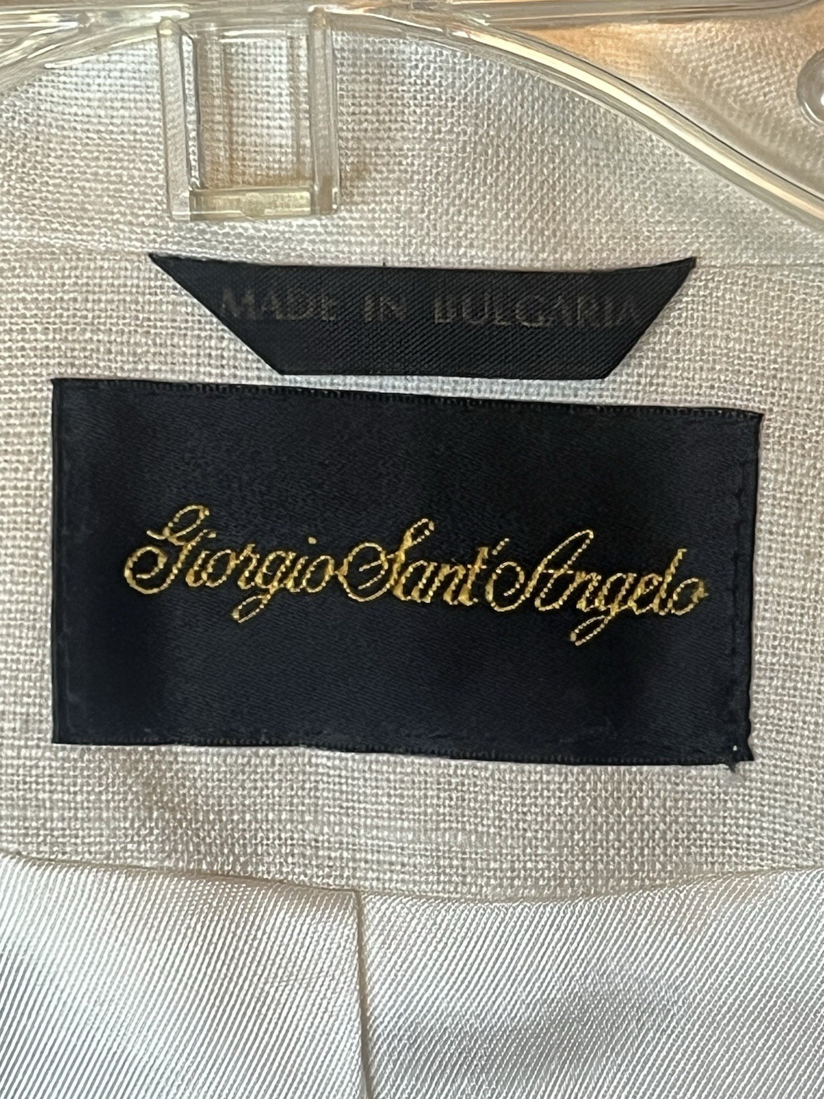 Vintage Giorgio St Angelo Cream Linen Blend Single Breast Blazer Womens 6 FLAW