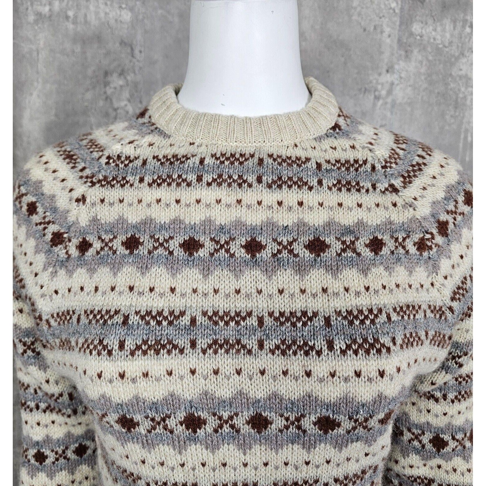 Vintage McGregor S Wool Blend Fair Isle Eclectic Grandpa Sweater Ski Winter