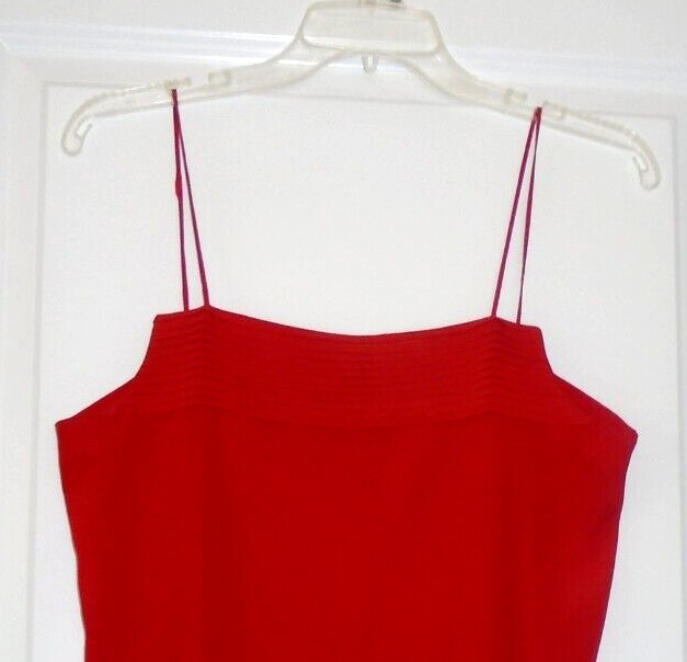 Vtg Bethany Bright Red Polyester Tank Top Size 7/8 Made in USA!