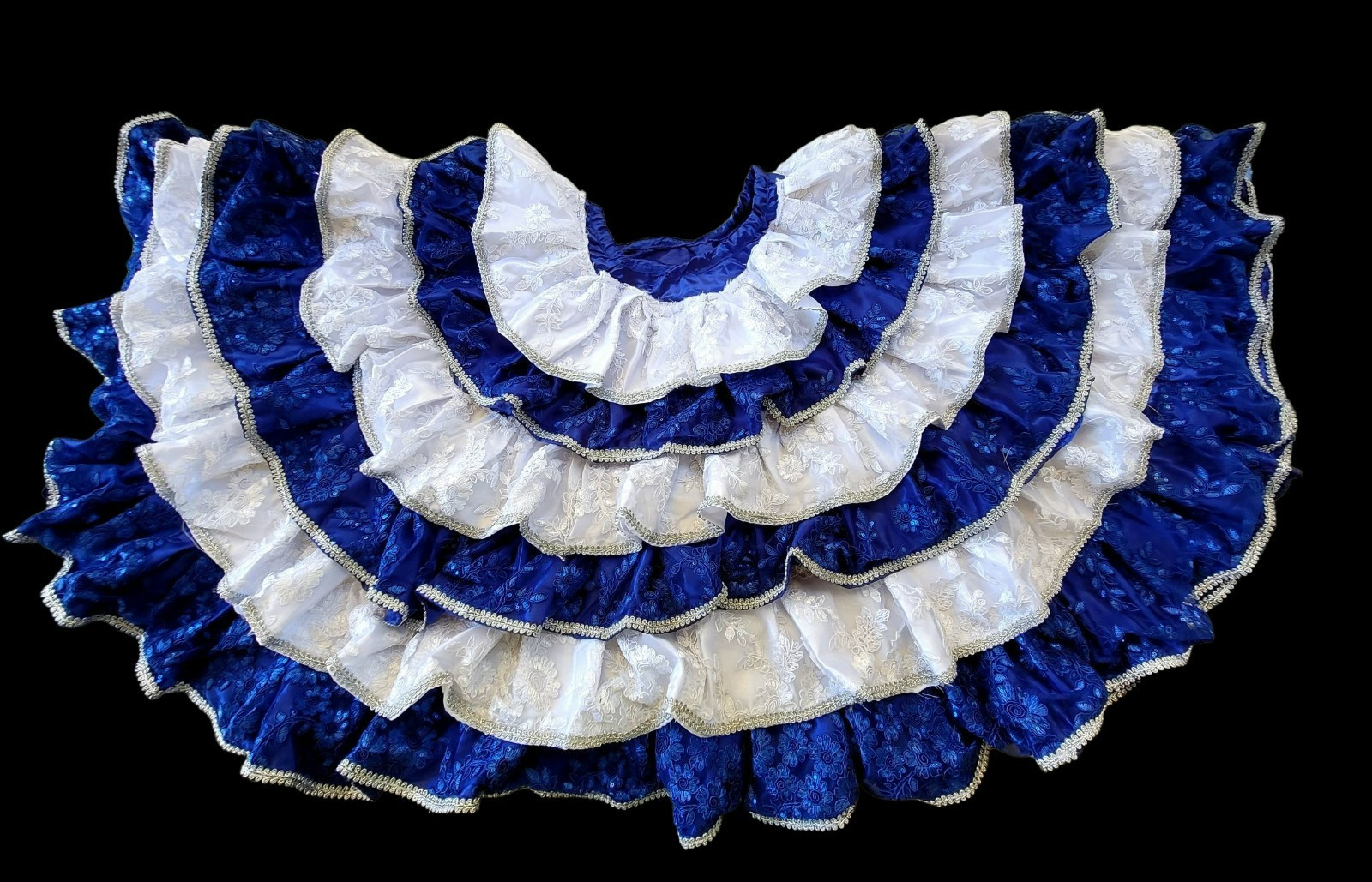 Amazing Broadway Theatre Cabaret Ruffled Showgirl Flamenco Style Skirt.