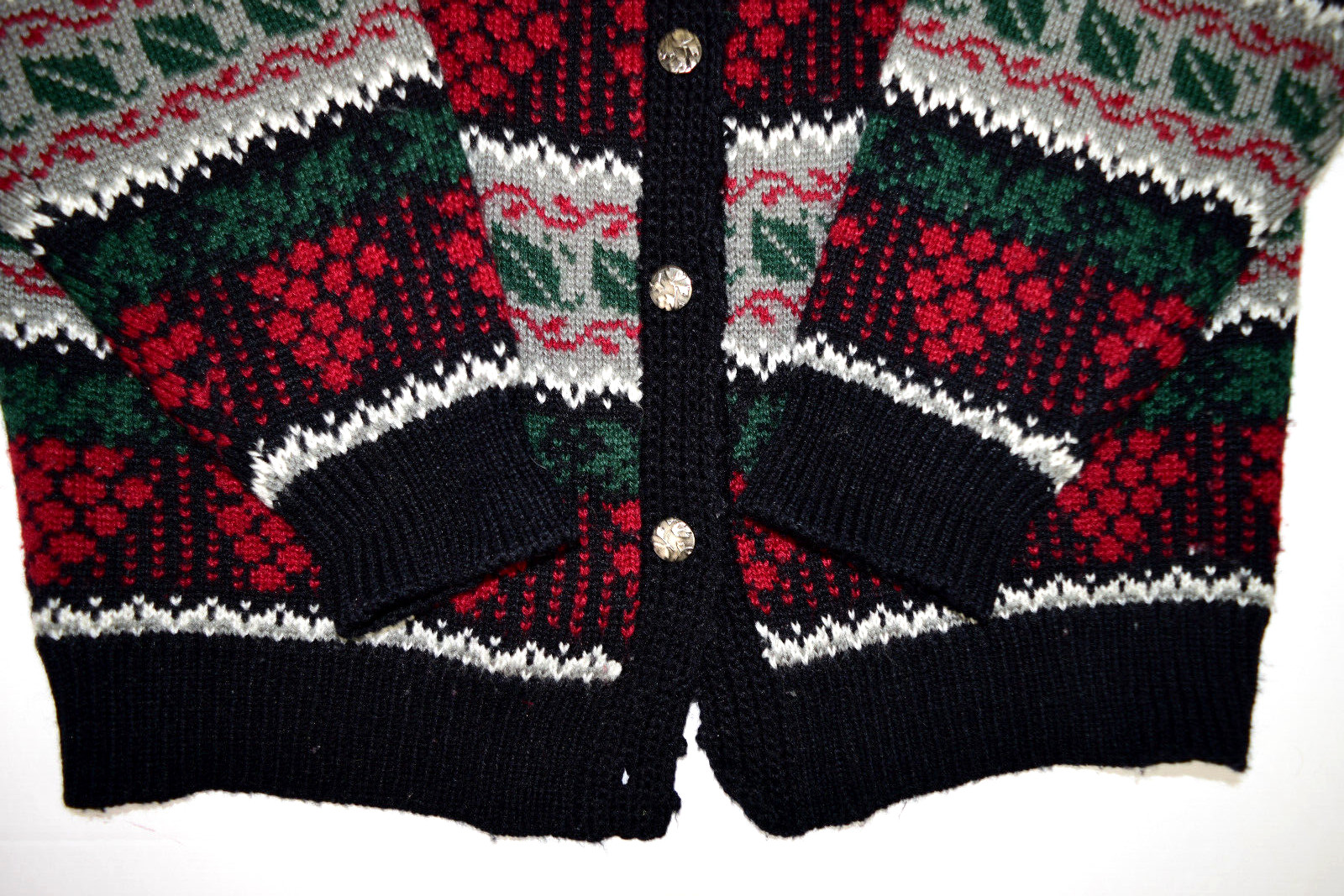Vintage Countryside Classics Sweater Size M 70s Holiday Cardigan Cobain Special