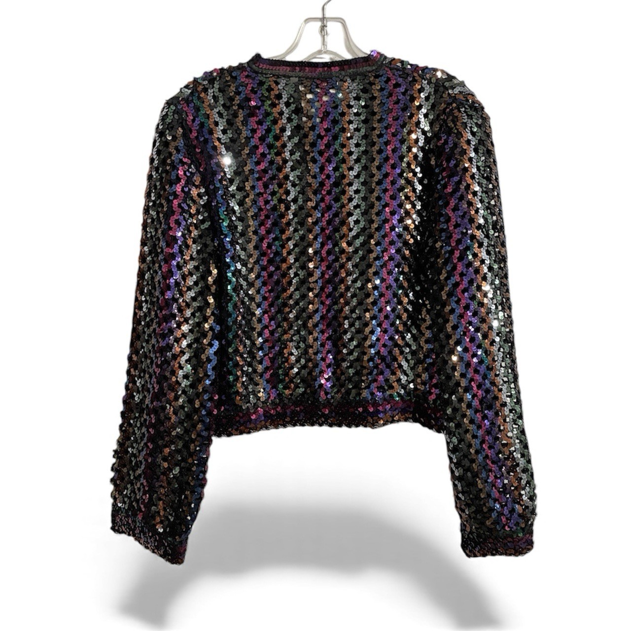 Vintage Three Flaggs Purple Sequined Cardigan Jacket Size See Photos Long Sleeve