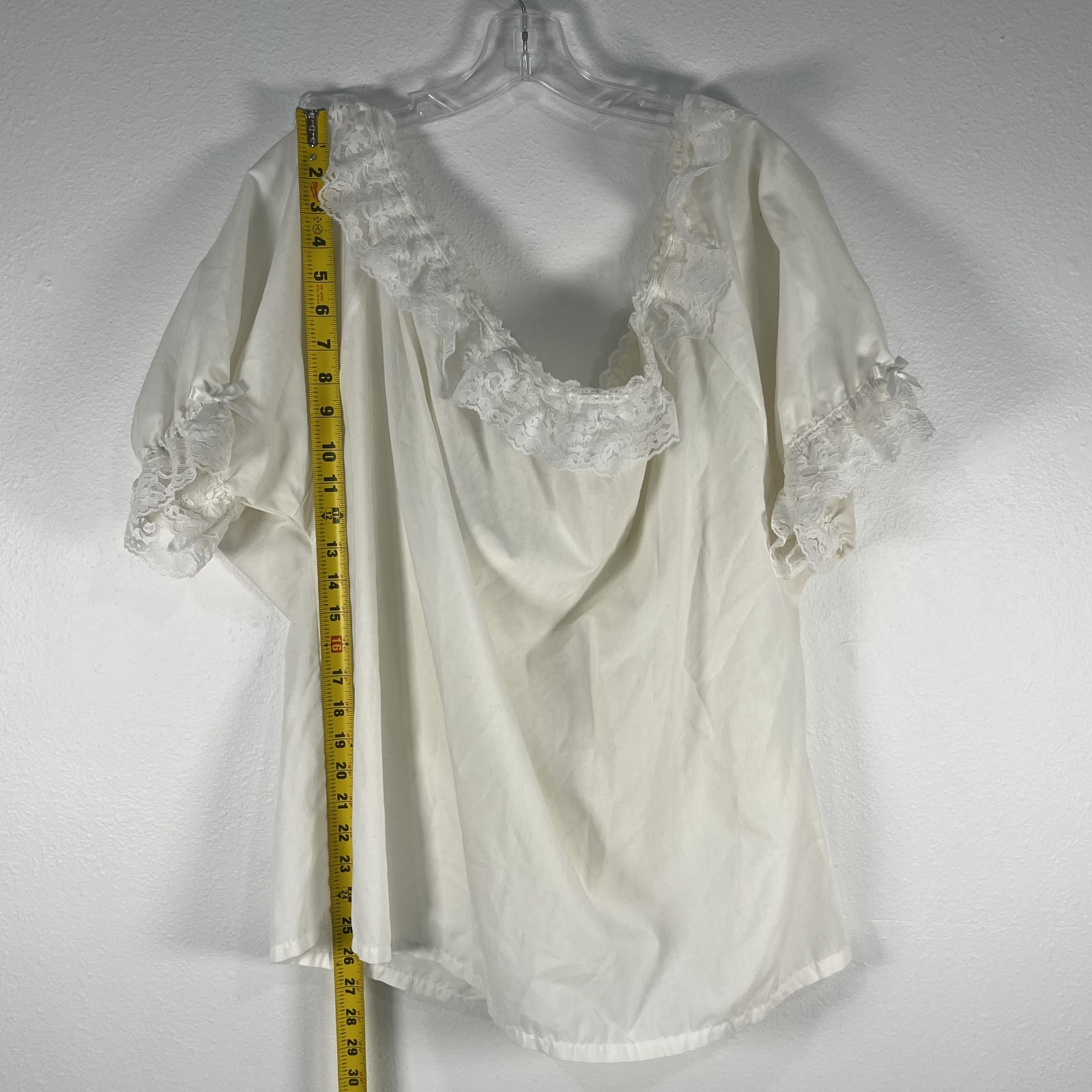 Vtg 60s Pete Bettina Smocking & Lace Square Dance Top Size XL Renaissance Boho