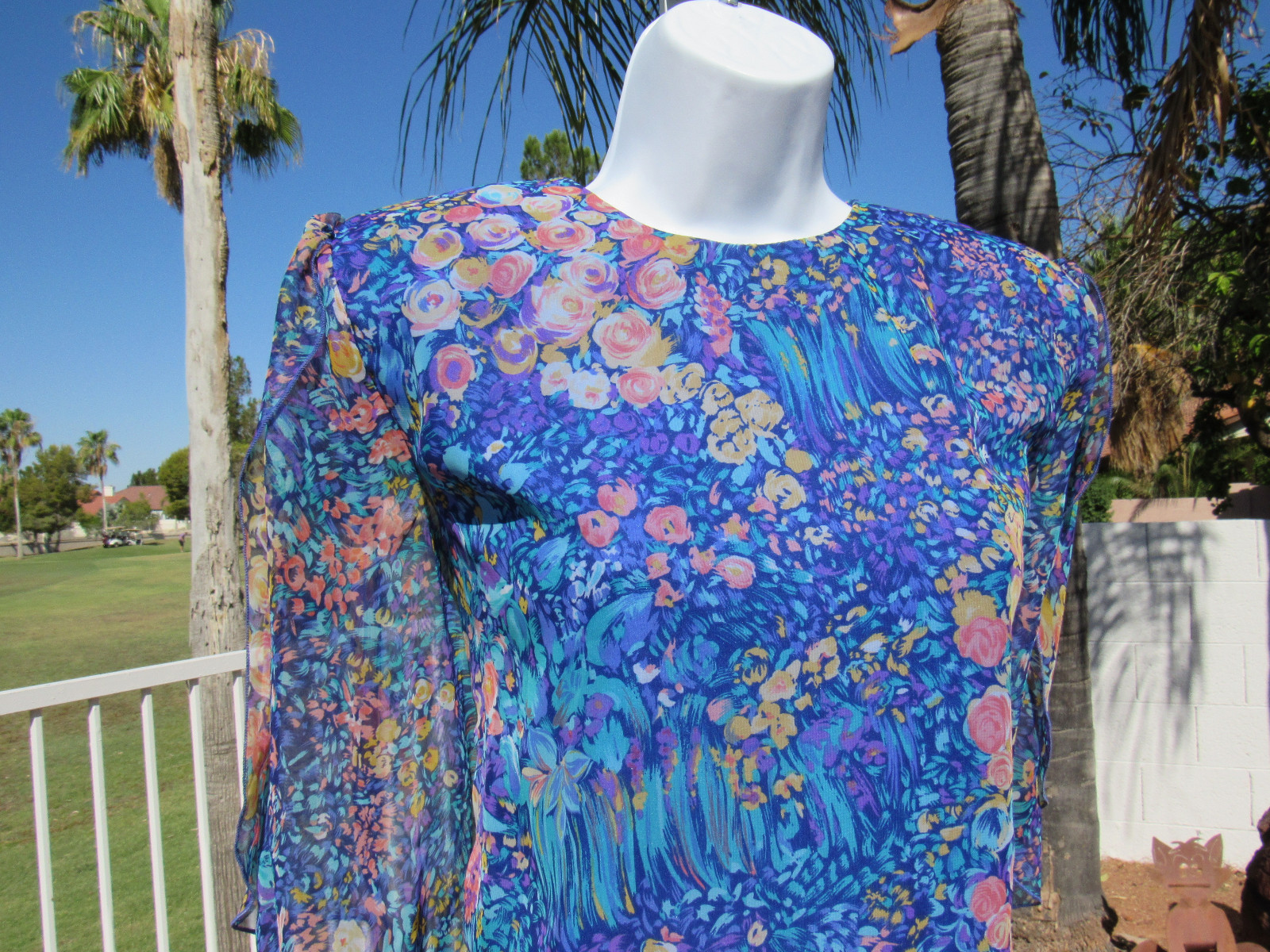VTG 1980s 90s SIASIA NEW YORK FLORAL SKIRT & TOP SIZE SMALL POLYESTER SPLIT ARMS