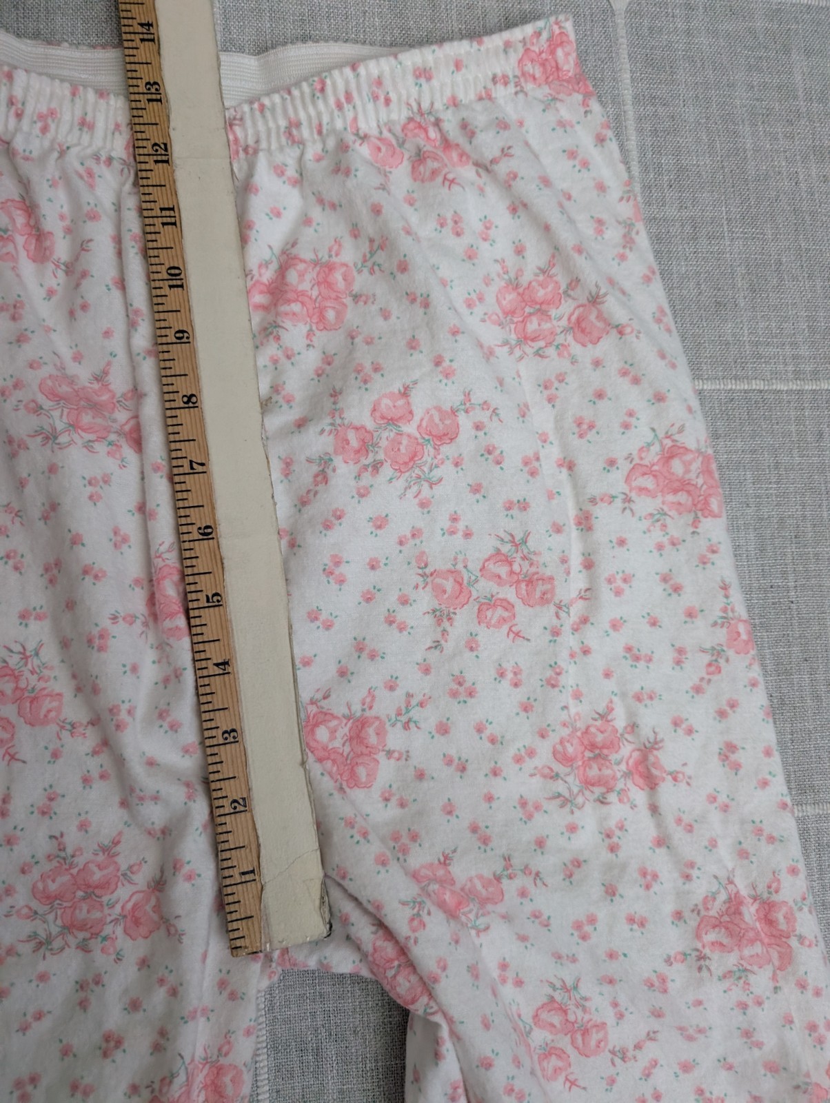 Vintage Floral Pajama Set Womens Small Pink Lady Lindsay Shirt & Pants Cotton