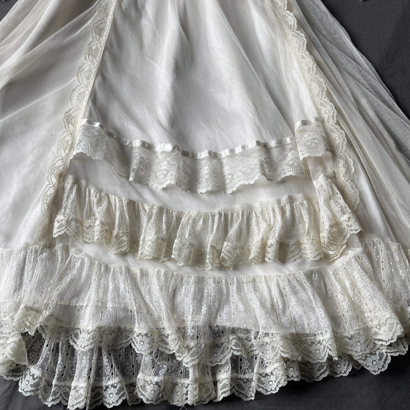 Gunne Sax 70’s Victorian Prairie Bridal Dress Crème Lace Romance Lined Rare Find
