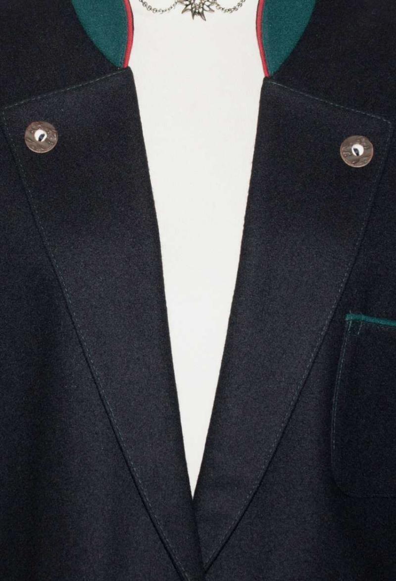 BLACK WOOL JACKET Over Coat German Women Hunt Sport Riding Dress Suit 14 L 44″