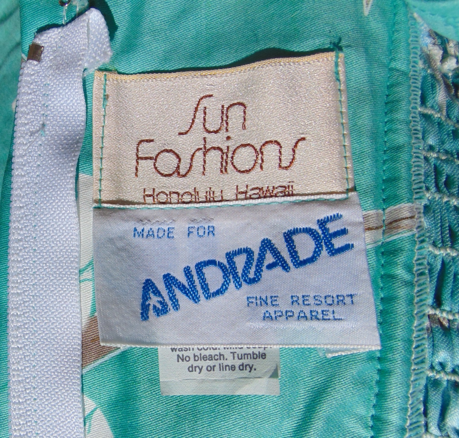 Vtg 70s Sun Fashions for Andrade Sarong Skirt Hawaiin Playsuit Romper sm
