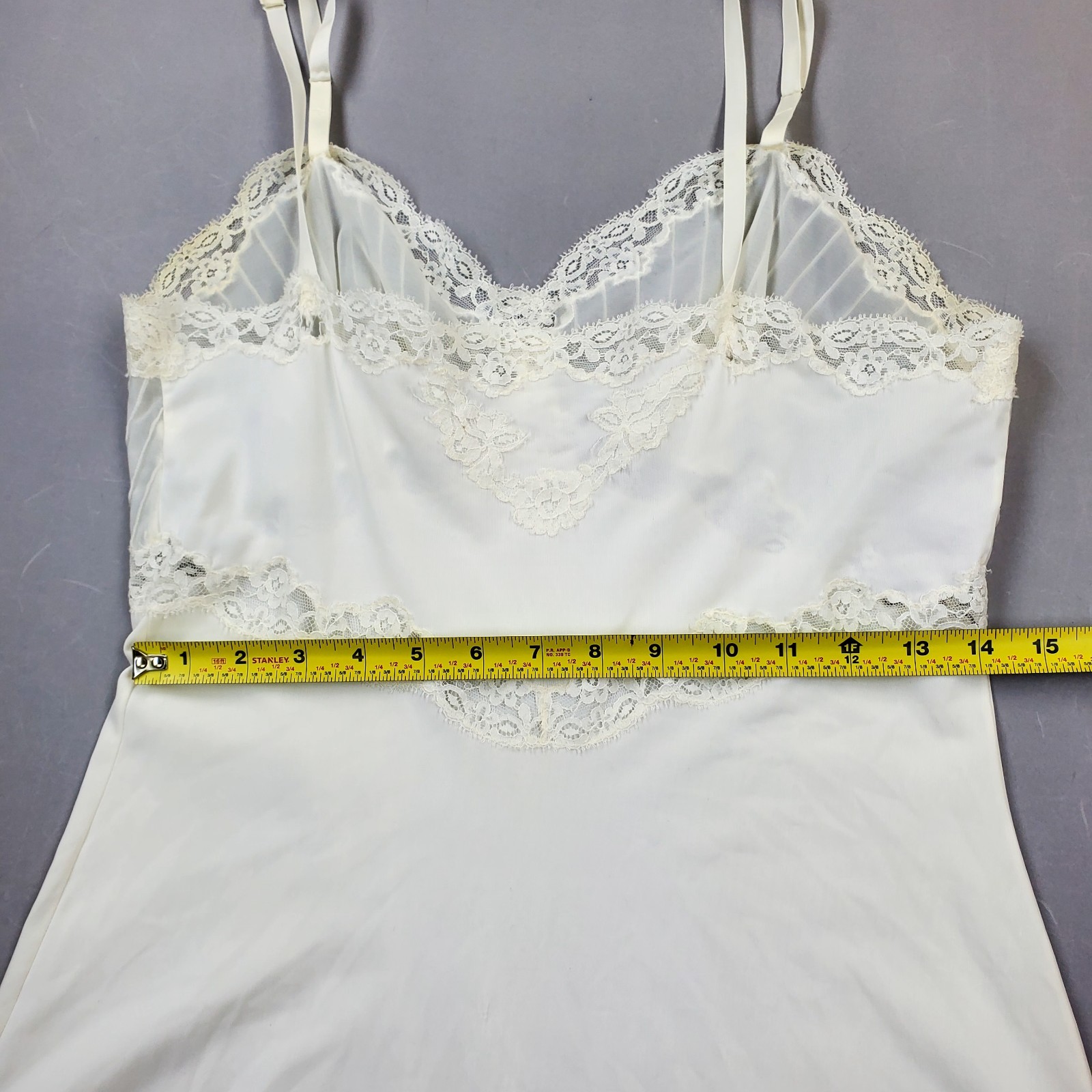 Vintage 60s Rogers Run Proof Tricot Nylon Sheer Pintucked Pleat Dress Slip Sz 36